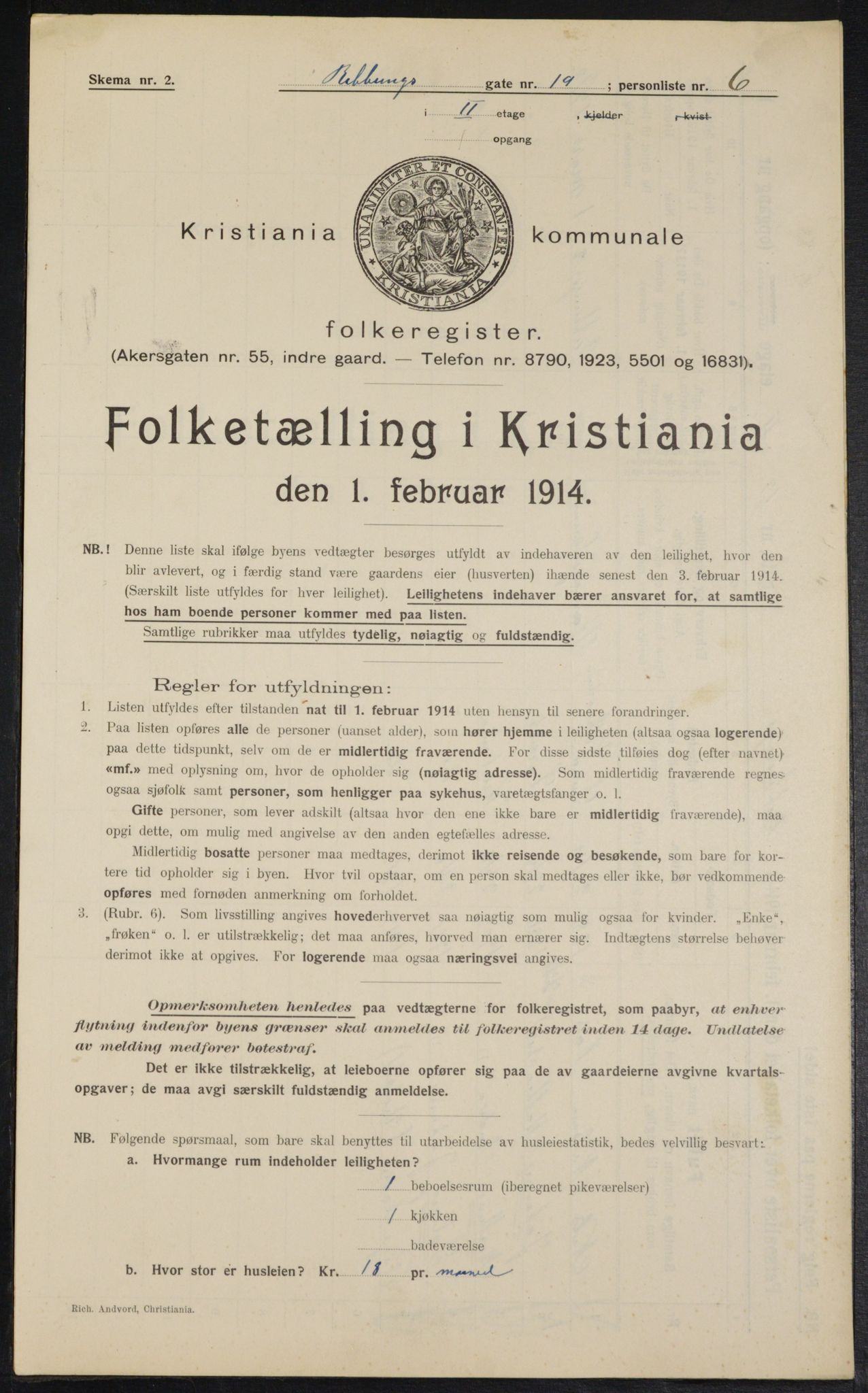 OBA, Kommunal folketelling 1.2.1914 for Kristiania, 1914, s. 82932