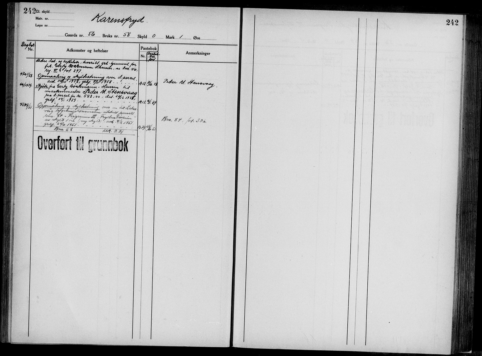 Midhordland sorenskriveri, AV/SAB-A-3001/1/G/Ga/Gab/L0117: Panteregister nr. II.A.b.117, s. 242