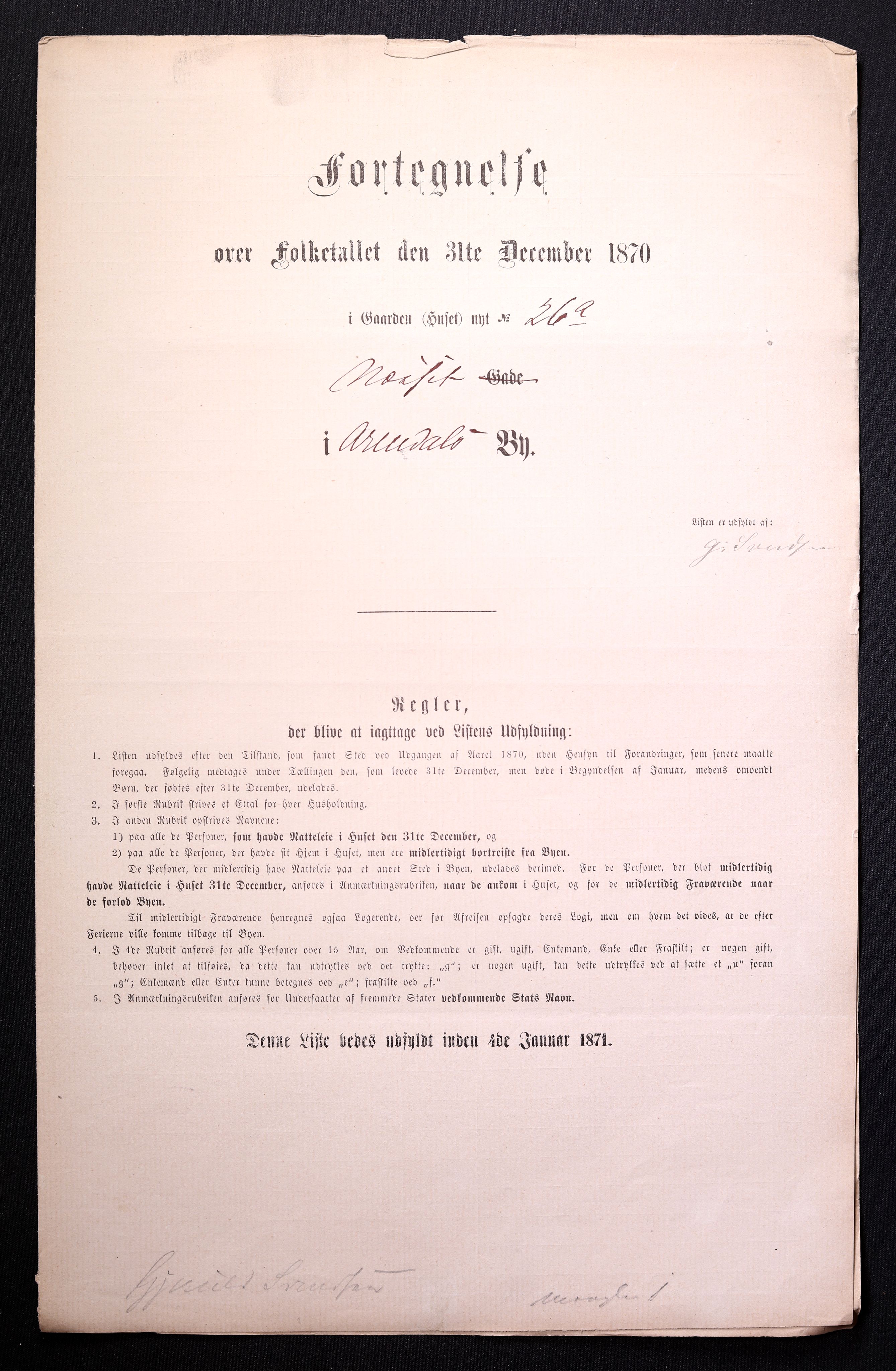 RA, Folketelling 1870 for 0903 Arendal kjøpstad, 1870, s. 56