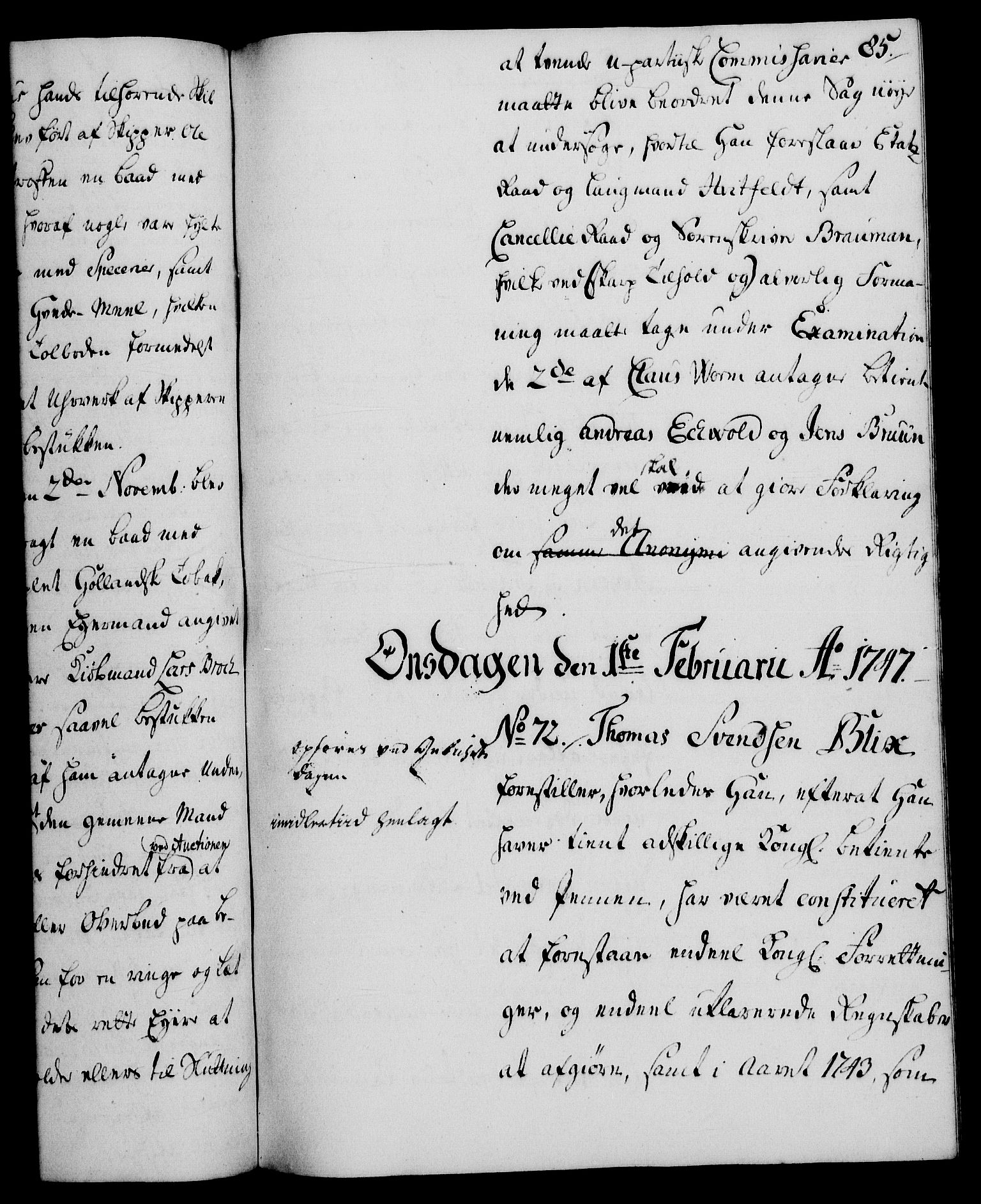 Rentekammeret, Kammerkanselliet, AV/RA-EA-3111/G/Gh/Gha/L0028: Norsk ekstraktmemorialprotokoll (merket RK 53.73), 1746-1748, s. 85