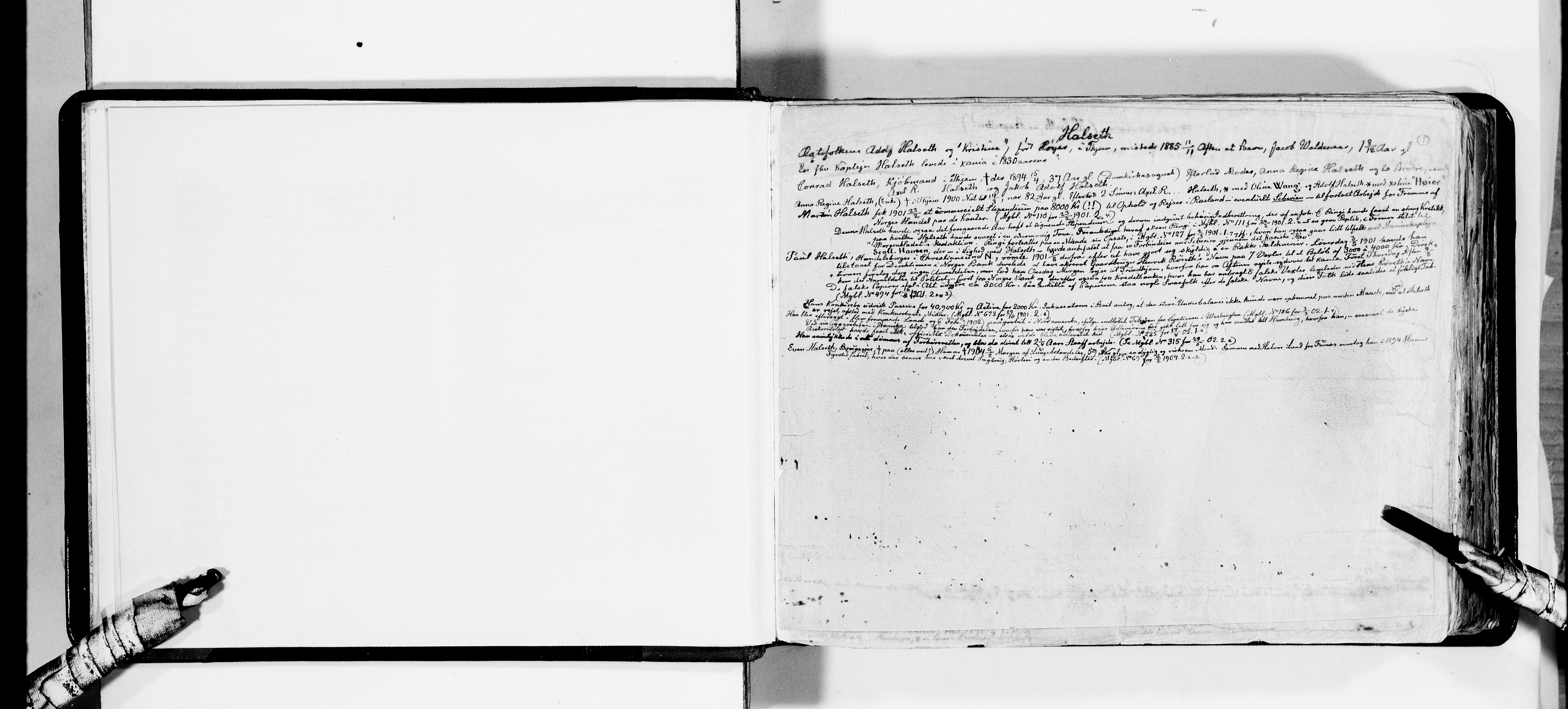 Lassens samlinger, AV/RA-PA-0051/F/Fa/L0018: Personalhistoriske og genealogiske opptegnelser: Halseth - Hazeland, 1500-1907