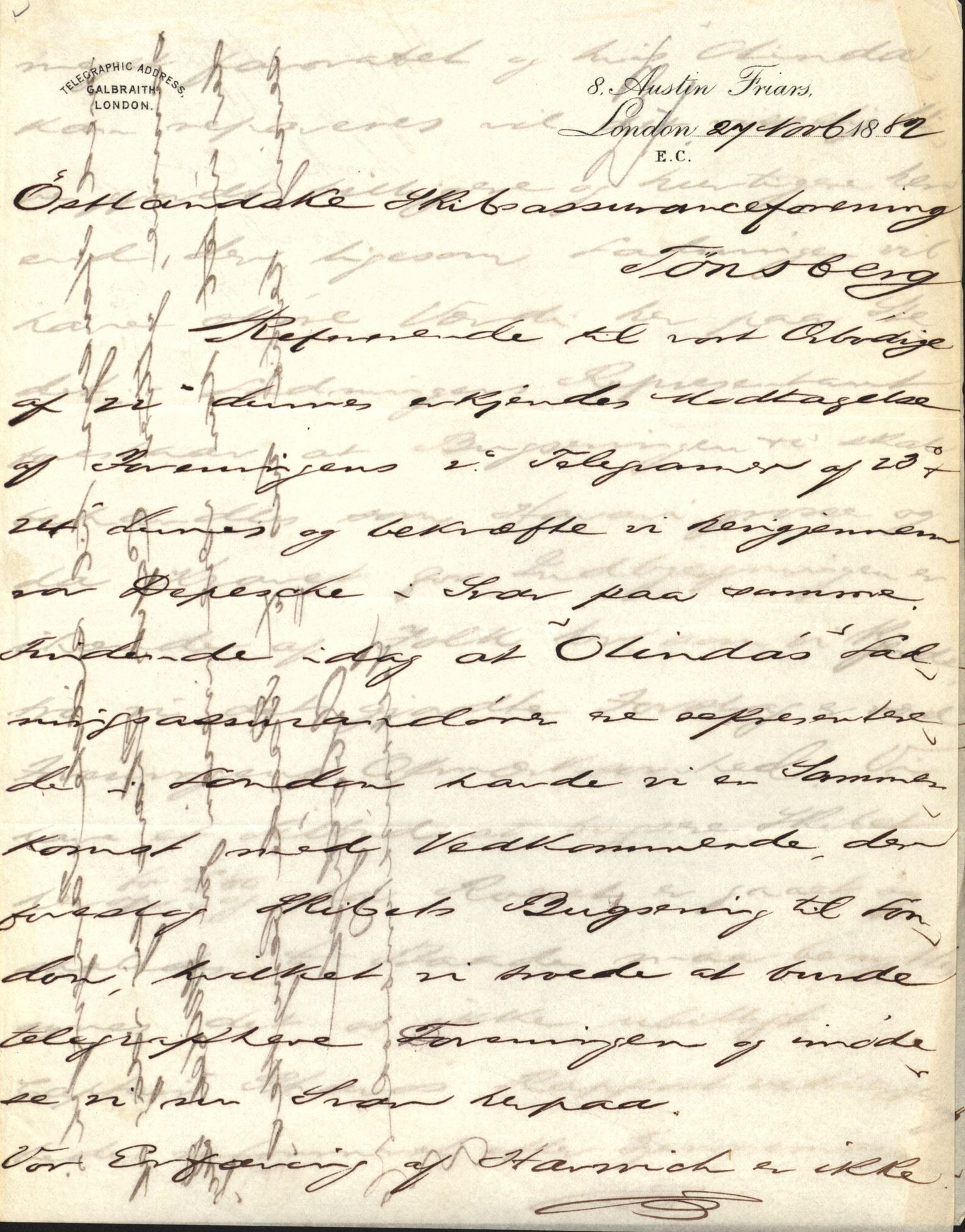 Pa 63 - Østlandske skibsassuranceforening, VEMU/A-1079/G/Ga/L0014/0009: Havaridokumenter / Peter, Olinda, Prinds Chr. August, Poseidon, 1882, s. 6