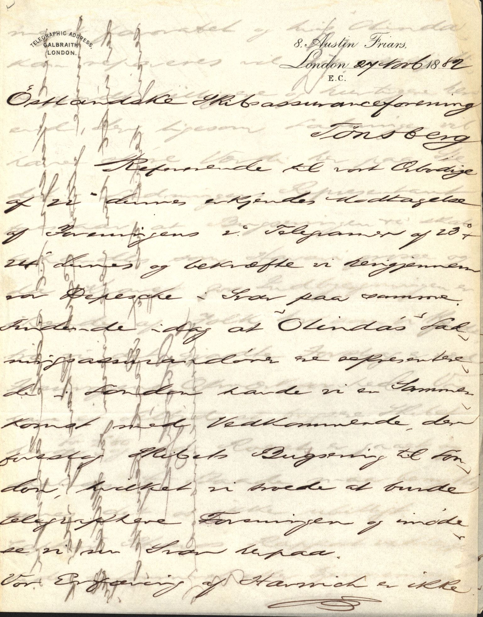 Pa 63 - Østlandske skibsassuranceforening, VEMU/A-1079/G/Ga/L0014/0009: Havaridokumenter / Peter, Olinda, Prinds Chr. August, Poseidon, 1882, s. 6