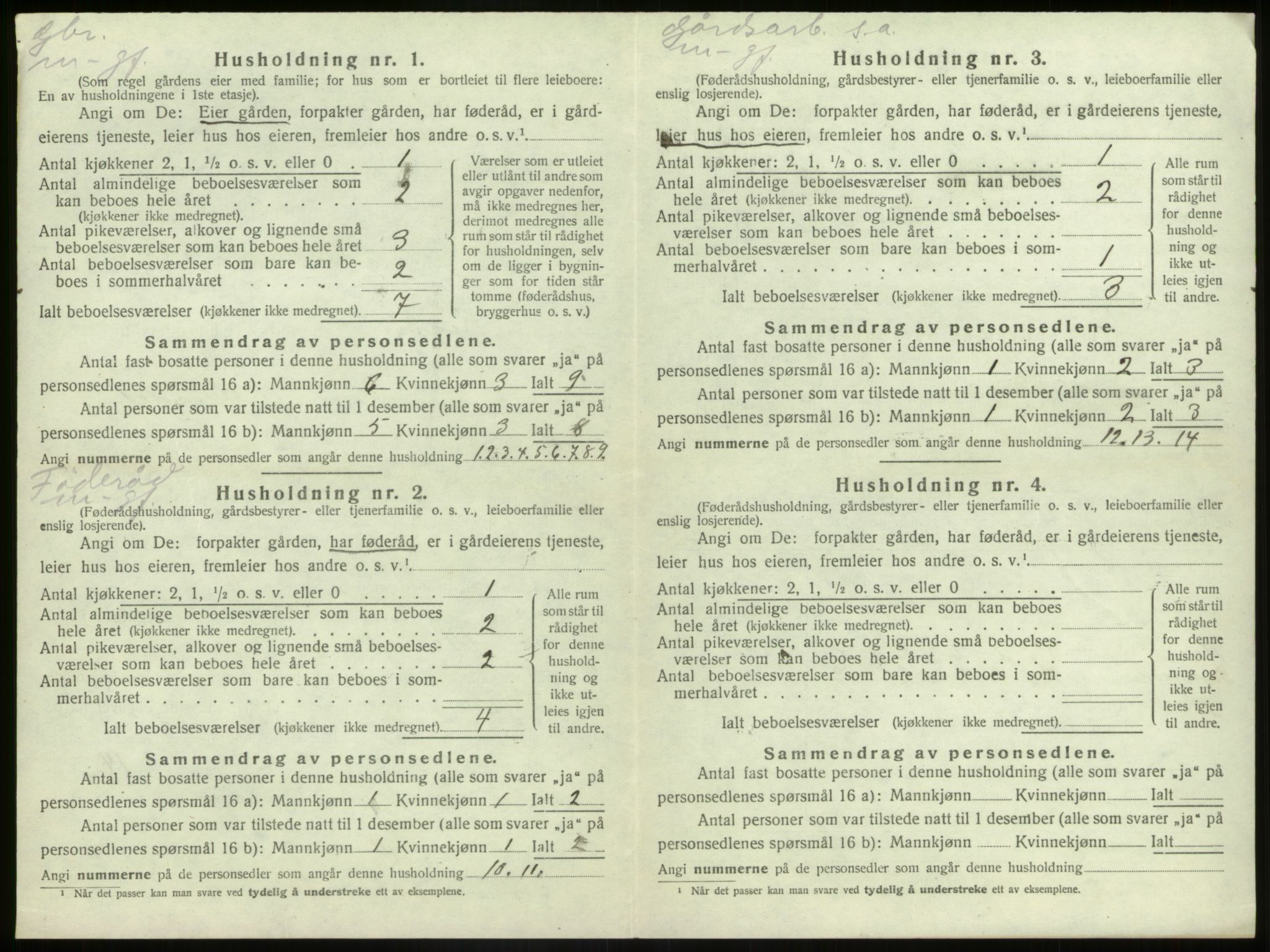 SAB, Folketelling 1920 for 1437 Kinn herred, 1920, s. 1551