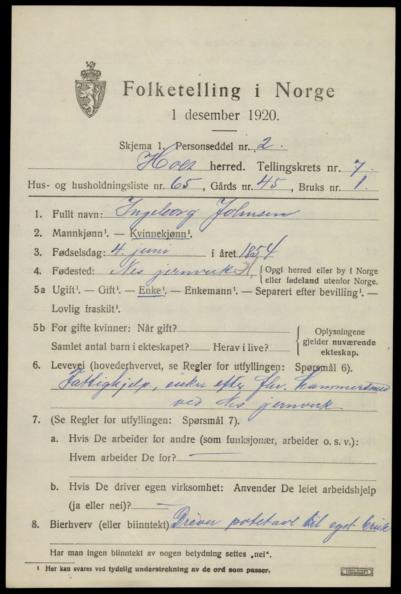 SAK, Folketelling 1920 for 0914 Holt herred, 1920, s. 4912