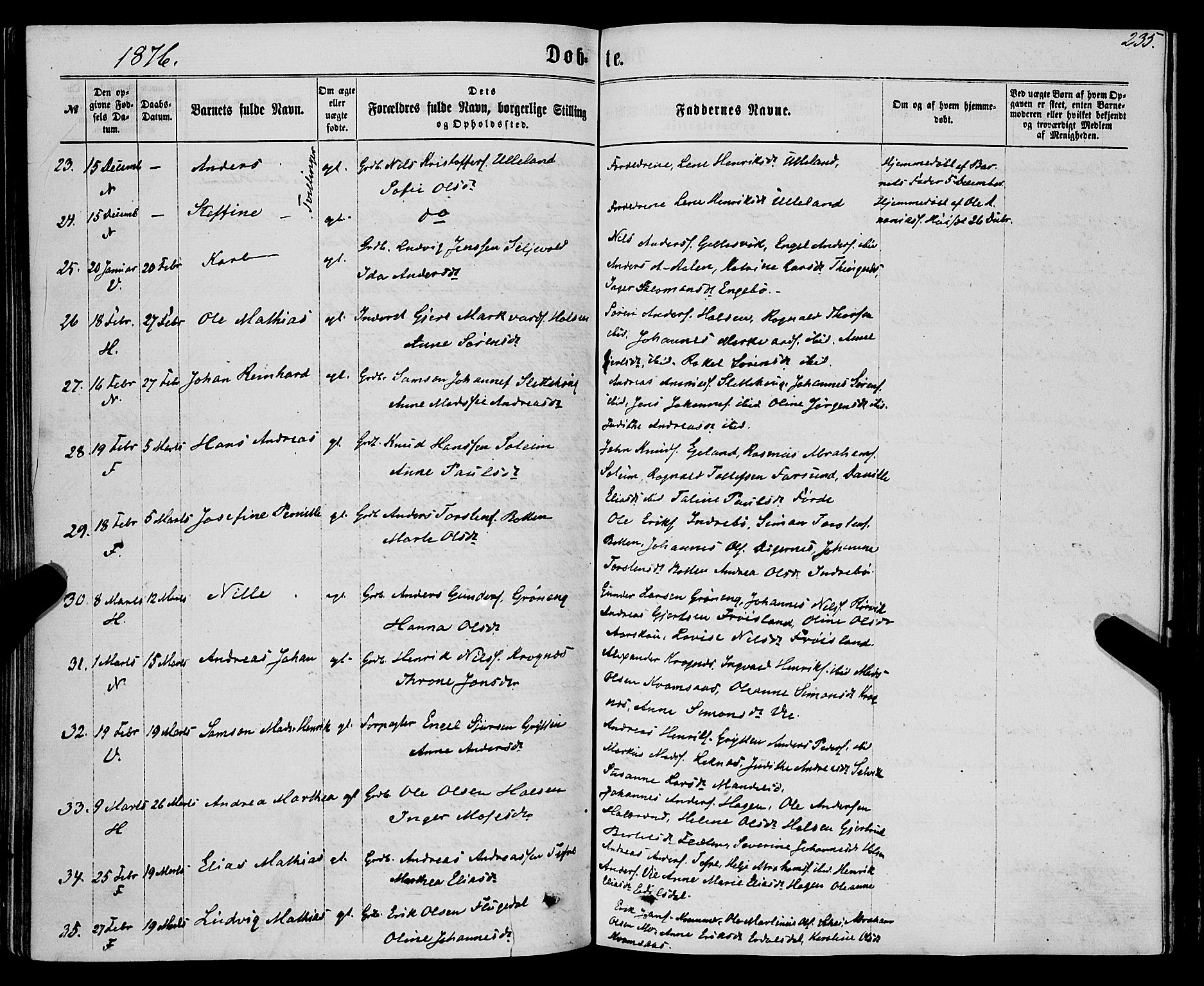 Førde sokneprestembete, AV/SAB-A-79901/H/Haa/Haaa/L0009: Ministerialbok nr. A 9, 1861-1877, s. 235