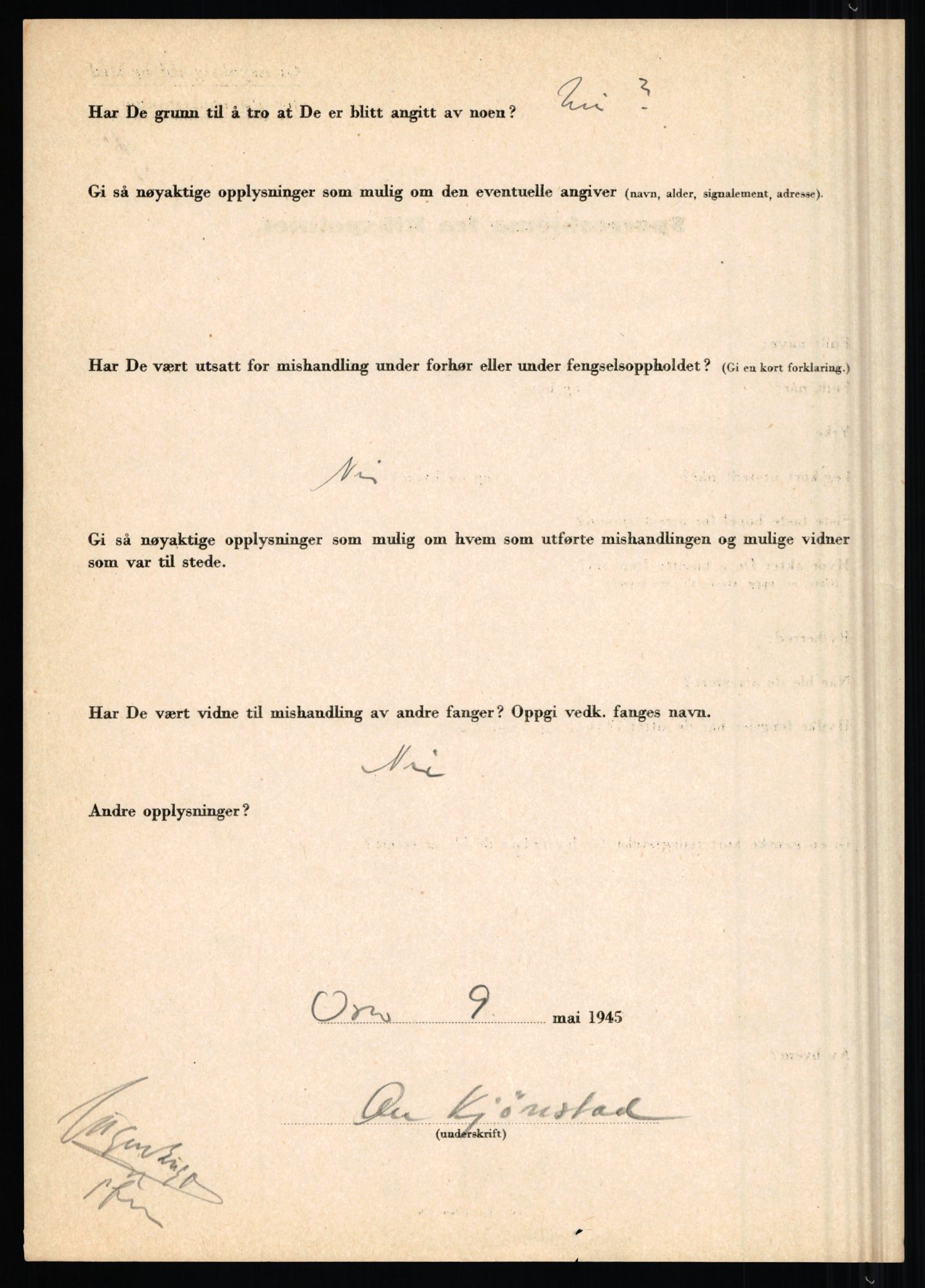 Rikspolitisjefen, AV/RA-S-1560/L/L0009: Karlsen, Aksel Emanuel - Kristiansen, Øivind Vetre, 1940-1945, s. 366