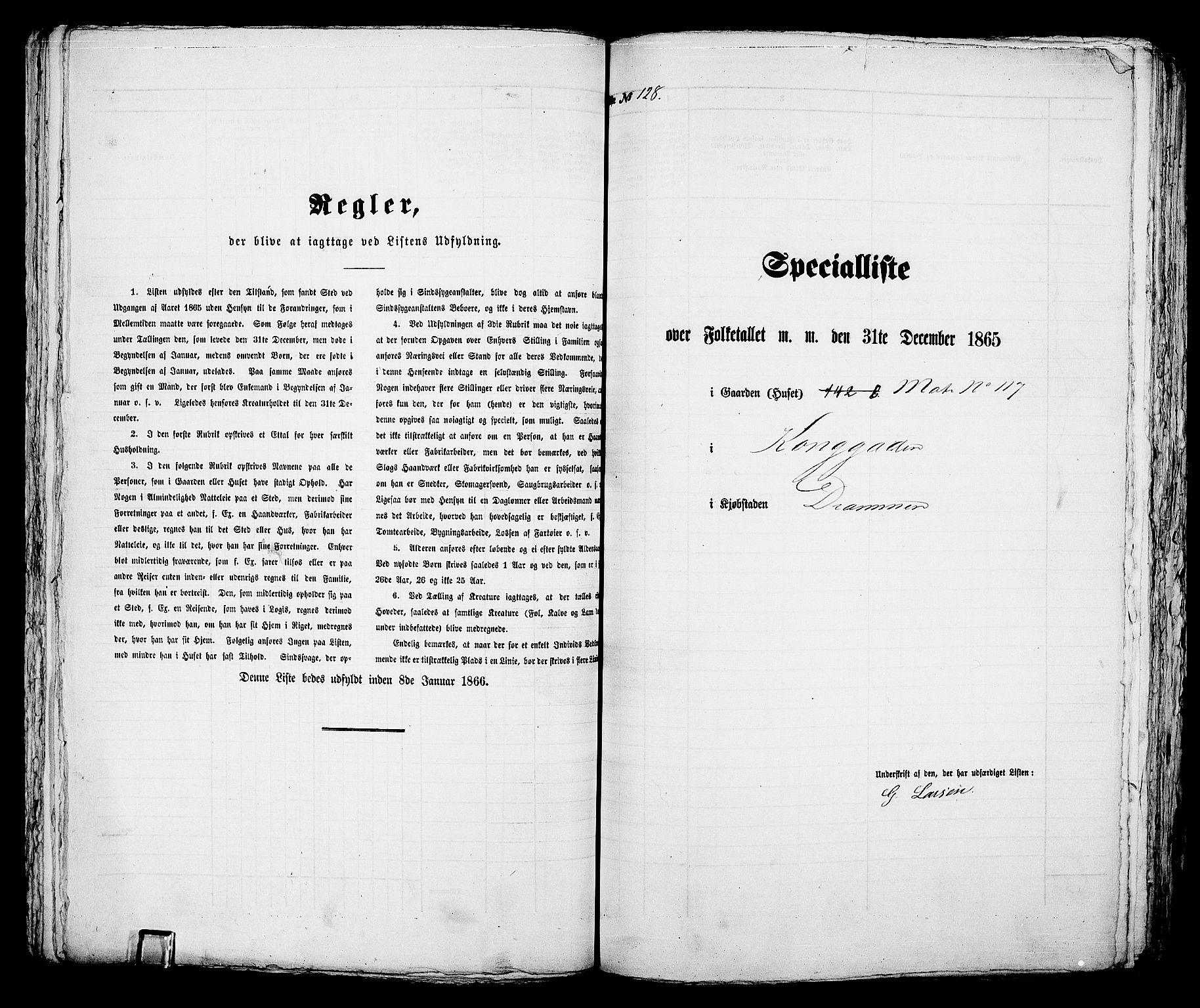 RA, Folketelling 1865 for 0602aB Bragernes prestegjeld i Drammen kjøpstad, 1865, s. 275