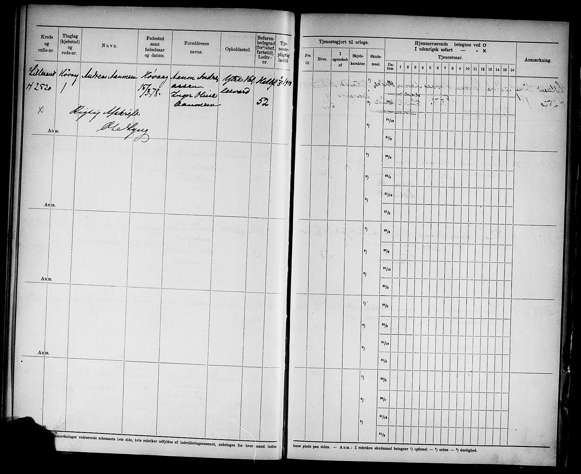 Kristiansand mønstringskrets, AV/SAK-2031-0015/F/Fd/L0004: Rulle sjøvernepliktige, C-4, 1902, s. 50