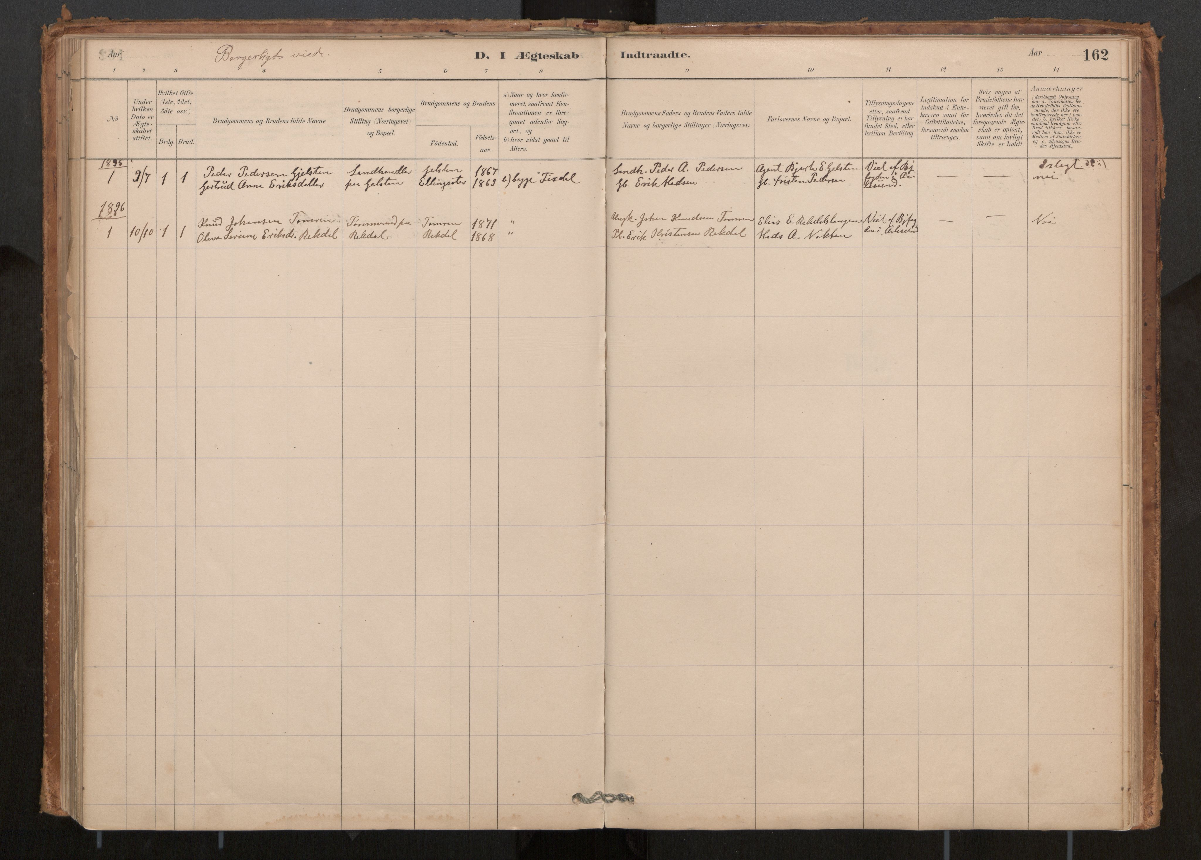 Ministerialprotokoller, klokkerbøker og fødselsregistre - Møre og Romsdal, AV/SAT-A-1454/540/L0540a: Ministerialbok nr. 540A02, 1884-1908, s. 162