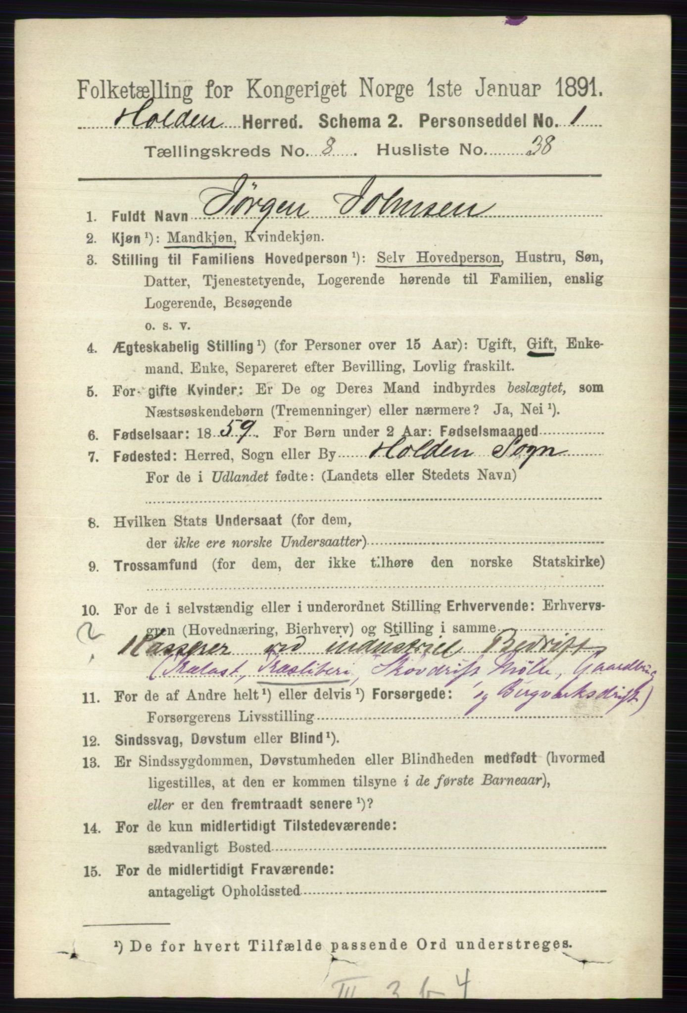 RA, Folketelling 1891 for 0819 Holla herred, 1891, s. 4027