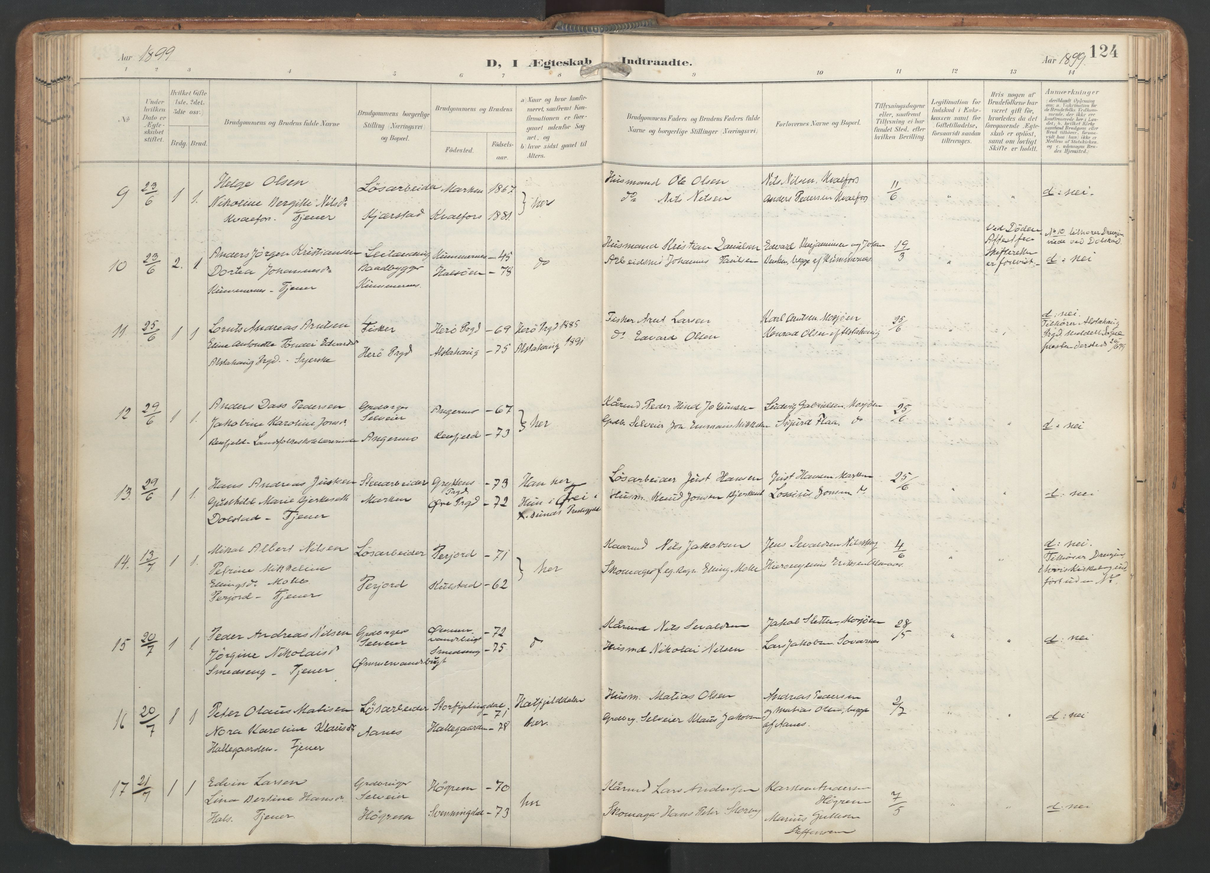 Ministerialprotokoller, klokkerbøker og fødselsregistre - Nordland, AV/SAT-A-1459/820/L0298: Ministerialbok nr. 820A19, 1897-1915, s. 124