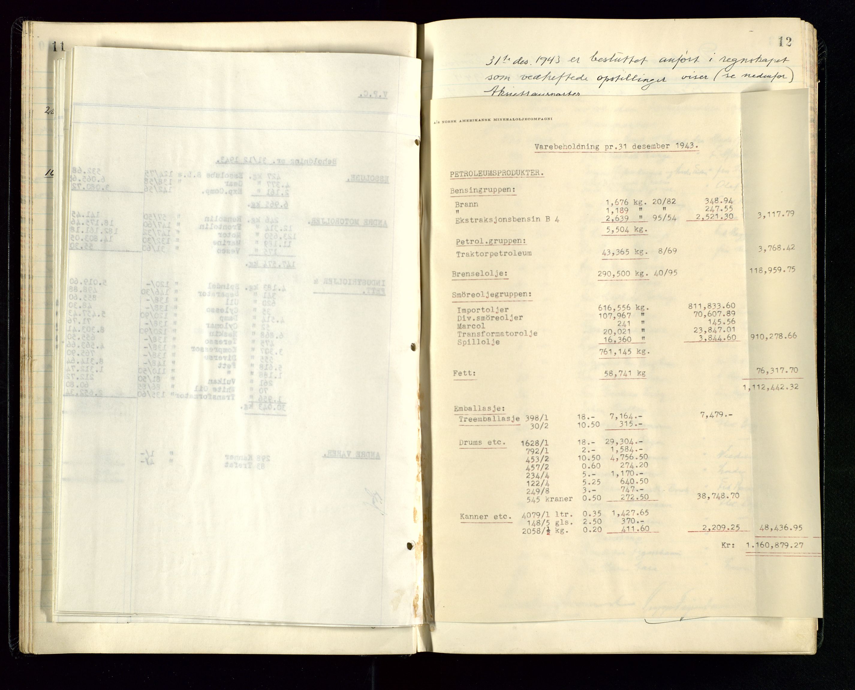 PA 1534 - Østlandske Petroleumscompagni A/S, AV/SAST-A-101954/A/Aa/L0005/0001: Direksjonsprotokoller / Den Administrerende Direksjon alle selskaper (referatprotokoll), 1943-1958