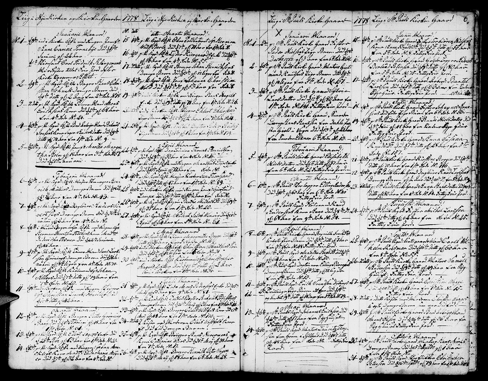 Nykirken Sokneprestembete, AV/SAB-A-77101/H/Hab/L0002: Klokkerbok nr. A 3, 1775-1820, s. 6