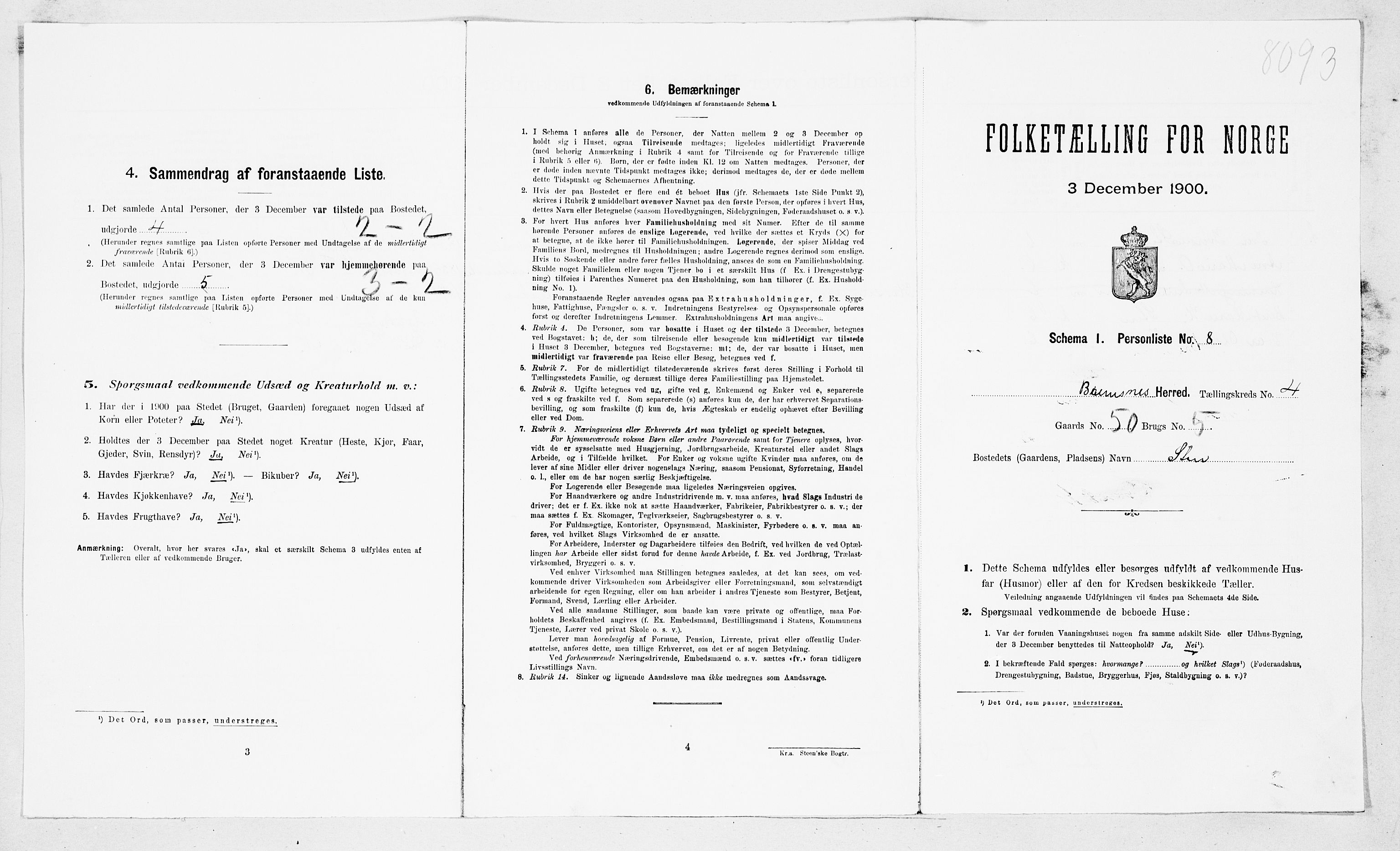 SAT, Folketelling 1900 for 1554 Bremsnes herred, 1900, s. 399