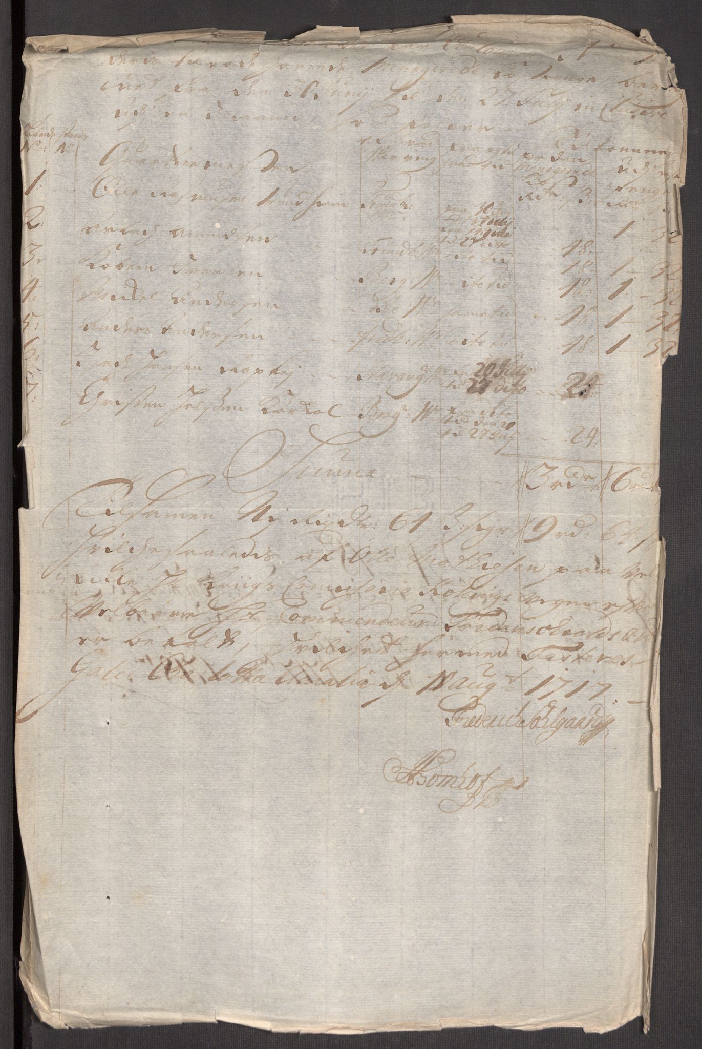 Kommanderende general (KG I) med Det norske krigsdirektorium, RA/EA-5419/E/Eb/L0001: Ruller over noen kompanier som tjenestegjorde på flåten, 1712-1721, s. 576