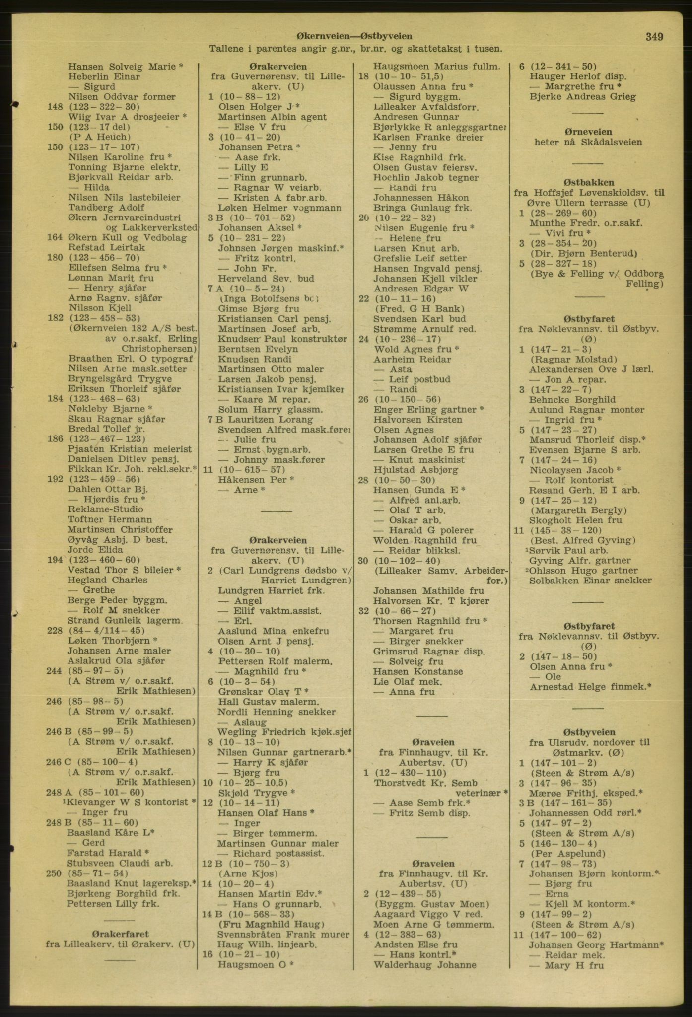 Kristiania/Oslo adressebok, PUBL/-, 1956-1957, s. 349