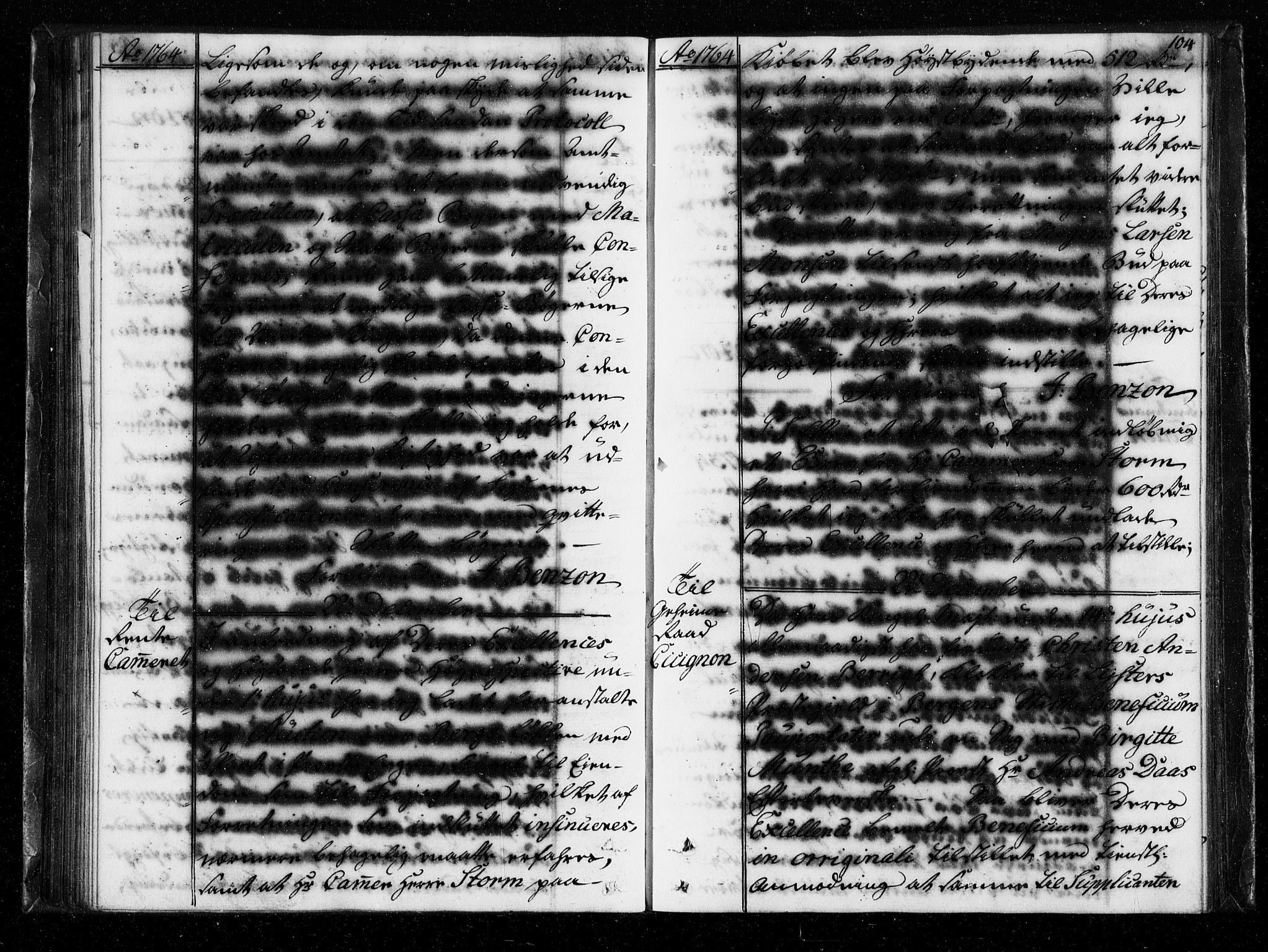 Stattholderembetet 1572-1771, AV/RA-EA-2870/Bf/L0004: Stattholderprotokoll (allmenn kopibok), 1764-1765, s. 103b-104a