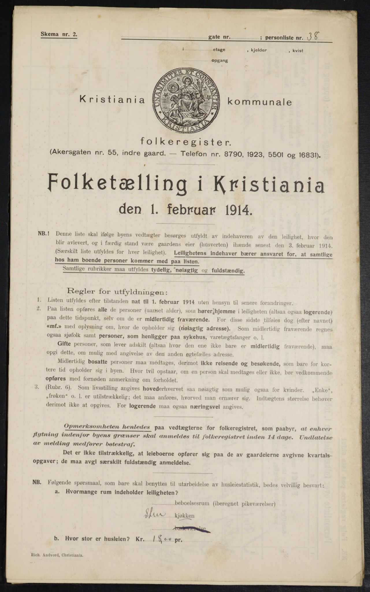 OBA, Kommunal folketelling 1.2.1914 for Kristiania, 1914, s. 64730