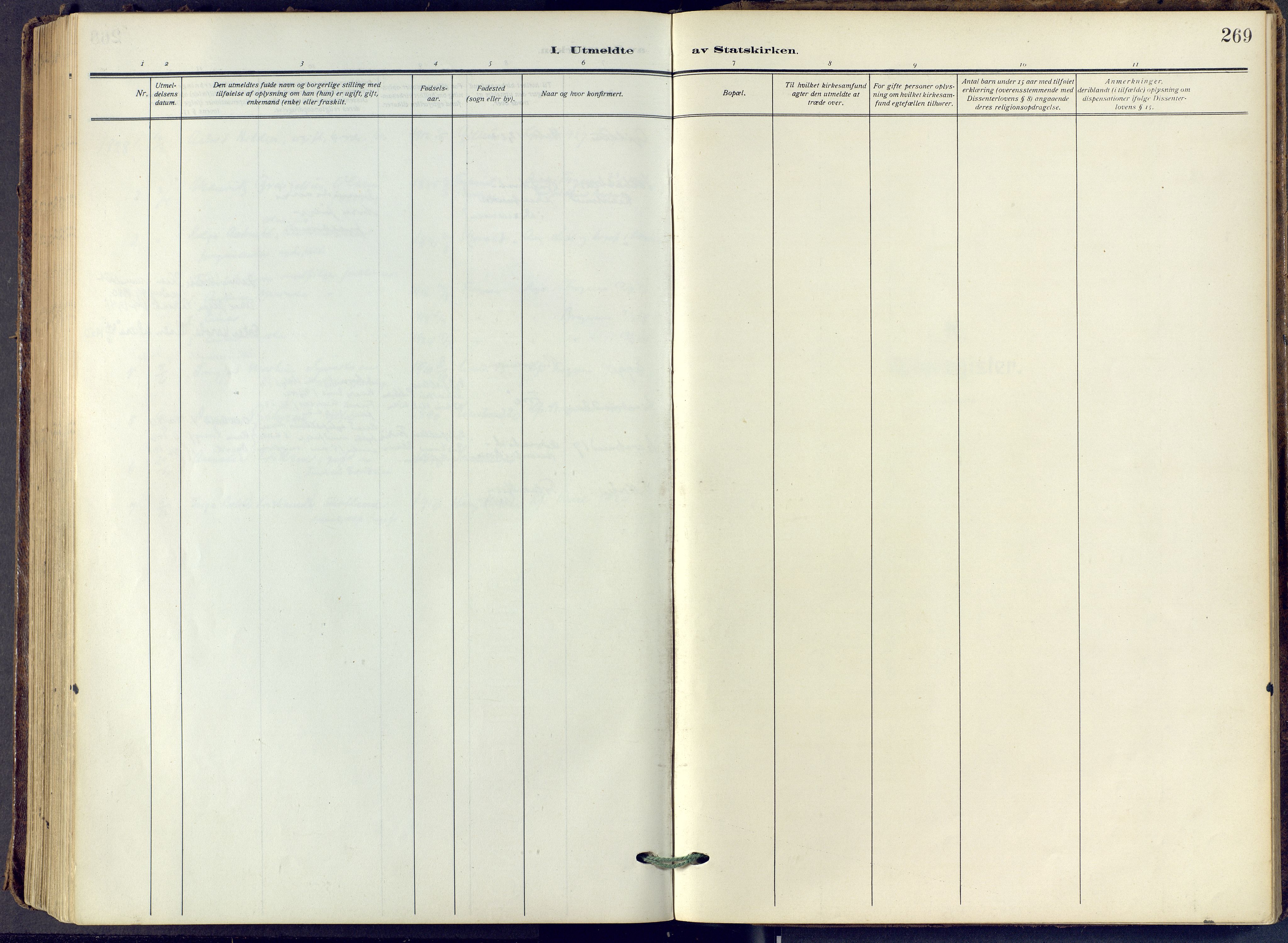 Lier kirkebøker, SAKO/A-230/F/Fa/L0019: Ministerialbok nr. I 19, 1918-1928, s. 269