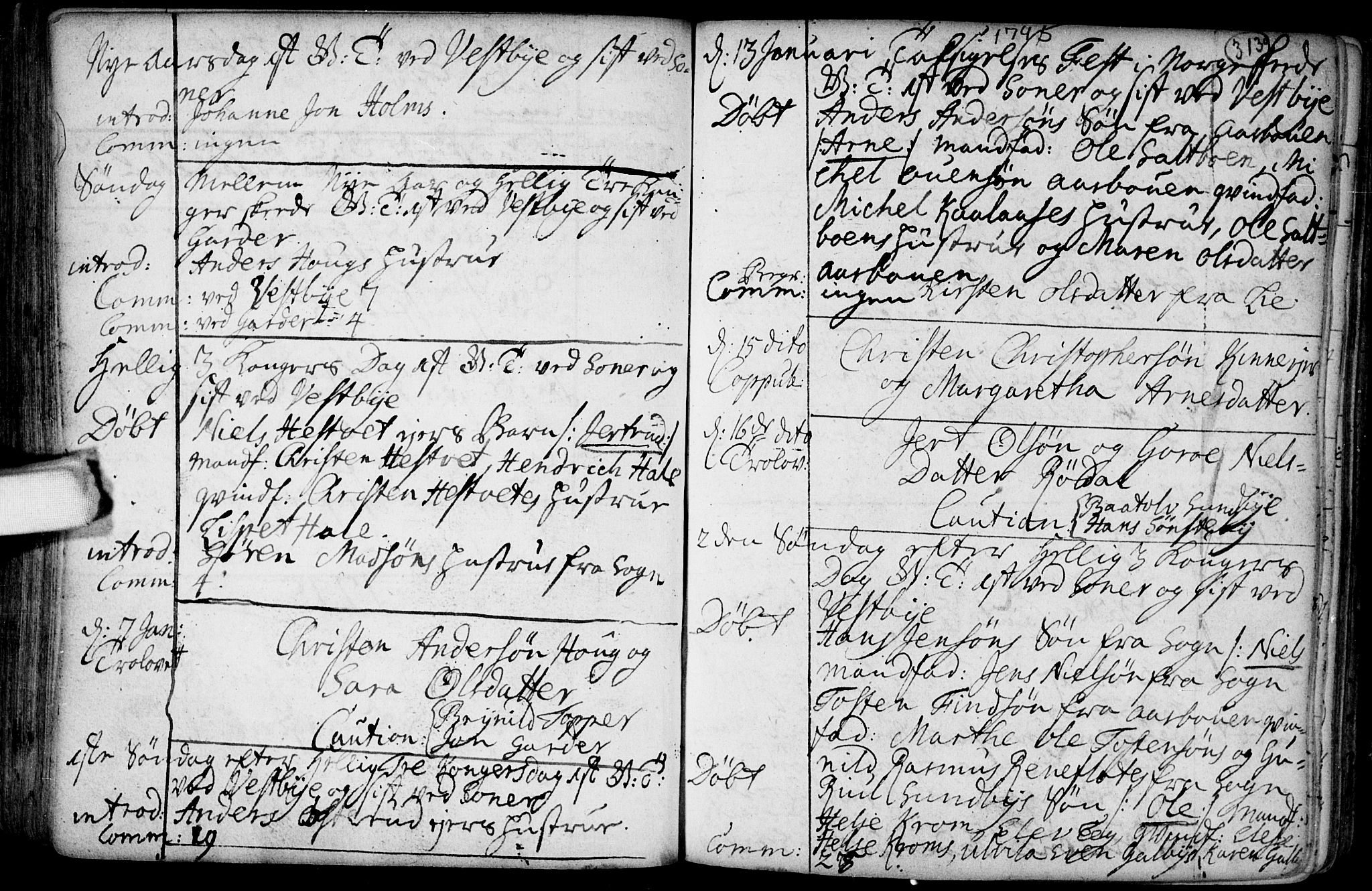 Vestby prestekontor Kirkebøker, AV/SAO-A-10893/F/Fa/L0001.b: Ministerialbok nr. I 1B, 1714-1759, s. 313