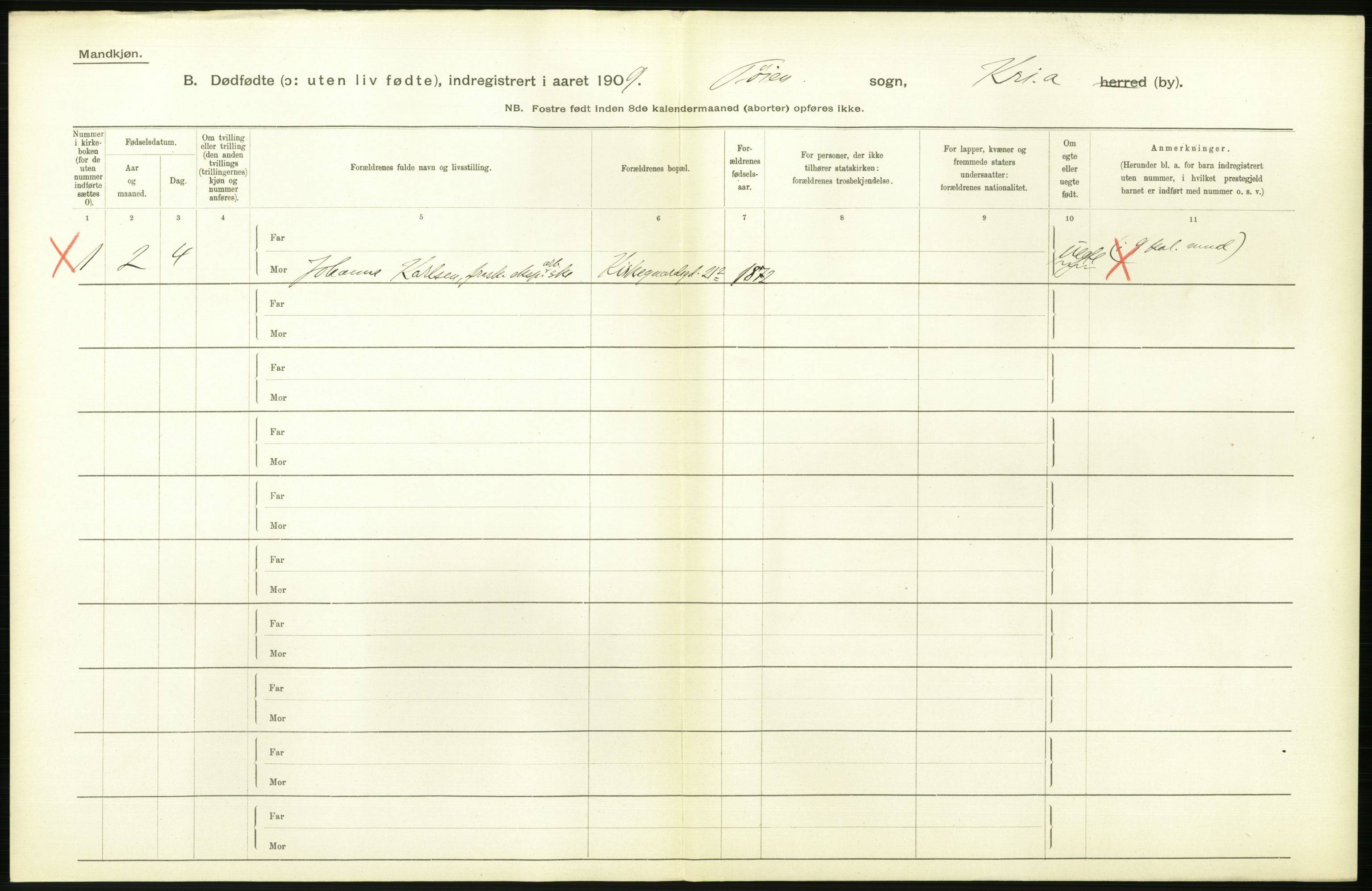 Statistisk sentralbyrå, Sosiodemografiske emner, Befolkning, AV/RA-S-2228/D/Df/Dfa/Dfag/L0010: Kristiania: Døde, dødfødte., 1909, s. 472