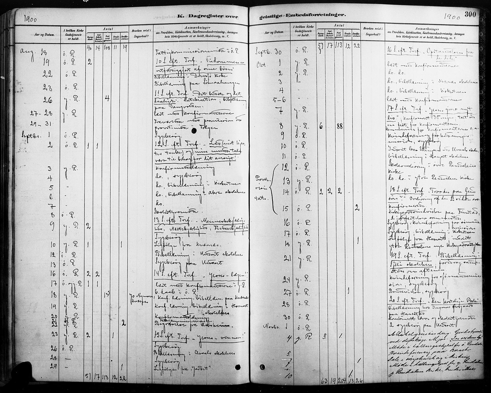Rendalen prestekontor, AV/SAH-PREST-054/H/Ha/Haa/L0009: Ministerialbok nr. 9, 1878-1901, s. 300