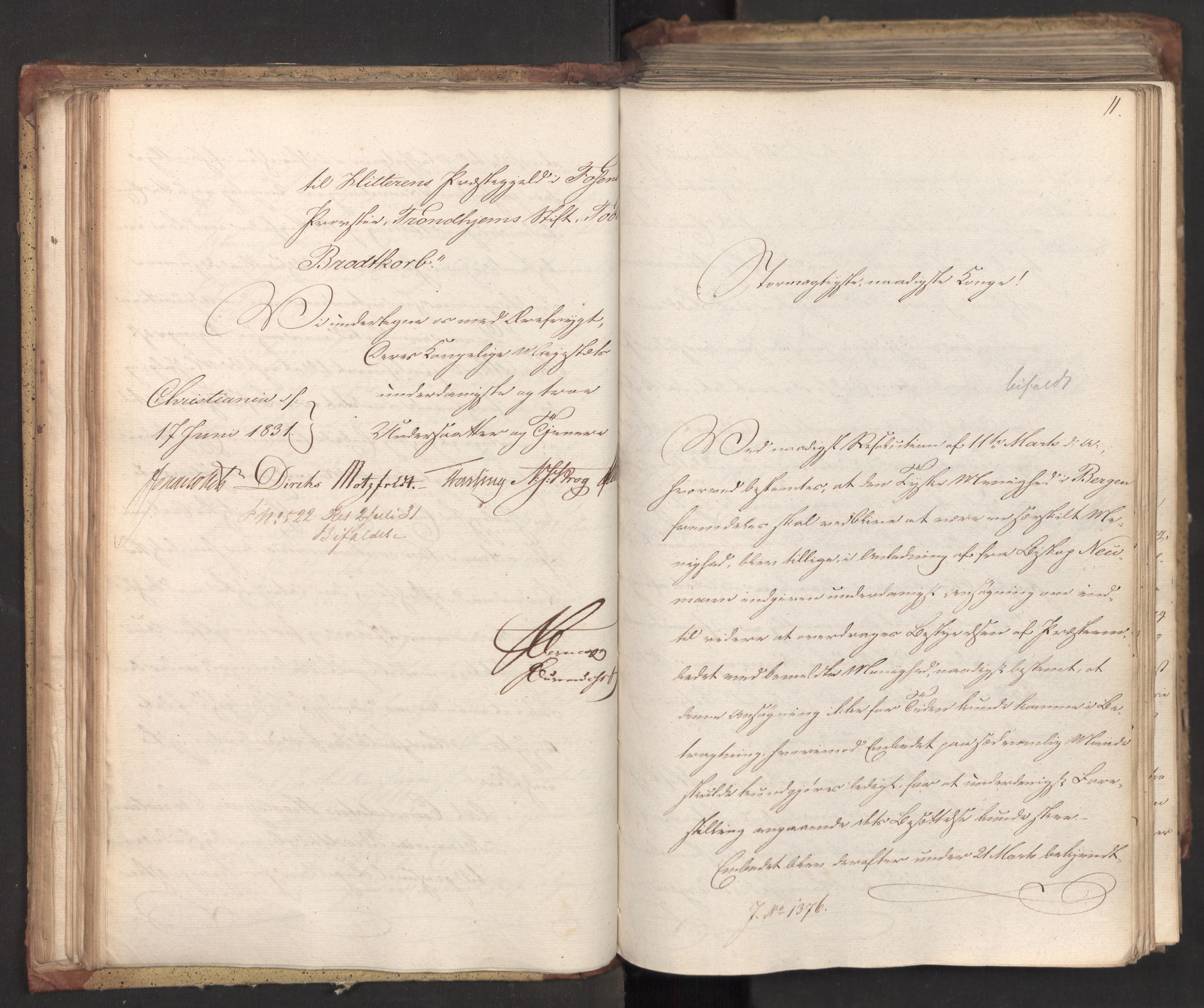 Statsrådsavdelingen i Stockholm, AV/RA-S-1003/D/Da/L0072: Regjeringsinnstillinger nr. 1365-1533, 1831, s. 67