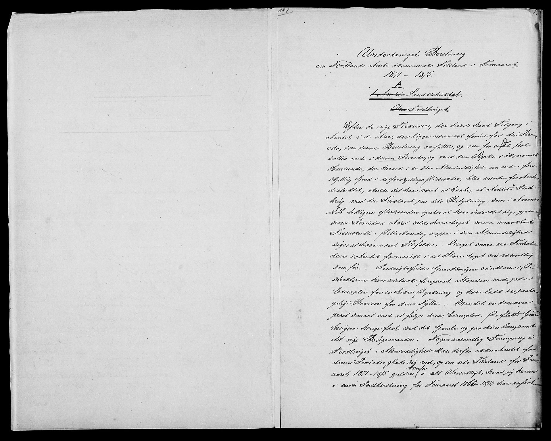 Statistisk sentralbyrå, Næringsøkonomiske emner, Generelt - Amtmennenes femårsberetninger, AV/RA-S-2233/F/Fa/L0047: --, 1871-1875, s. 4