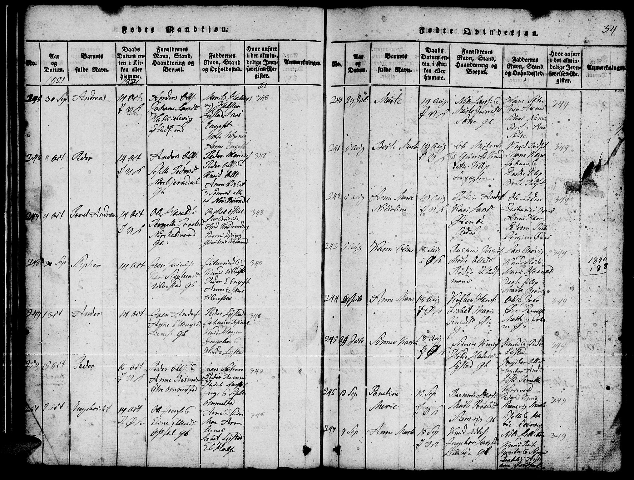 Ministerialprotokoller, klokkerbøker og fødselsregistre - Møre og Romsdal, AV/SAT-A-1454/511/L0155: Klokkerbok nr. 511C01, 1817-1829, s. 34