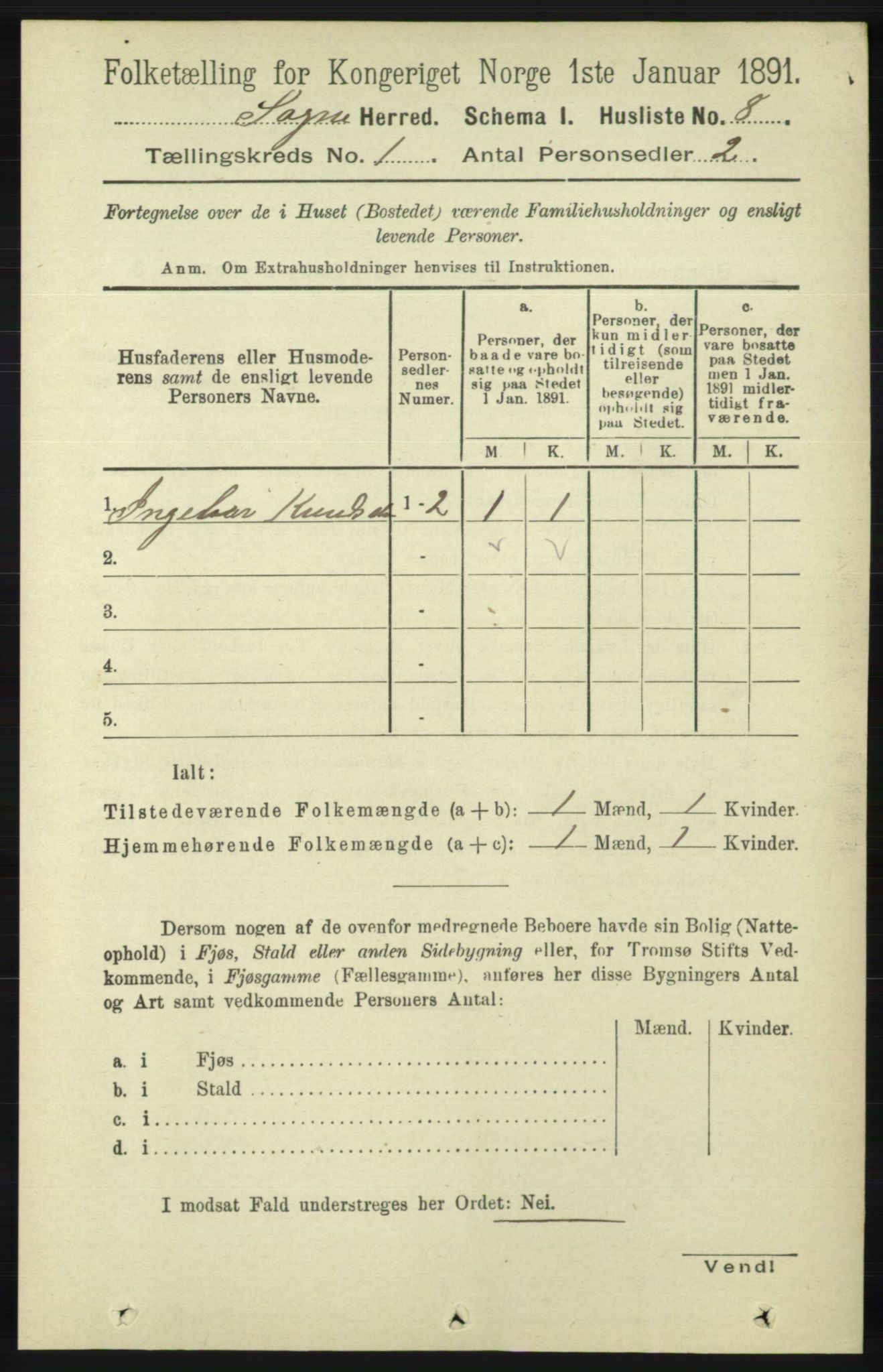 RA, Folketelling 1891 for 1018 Søgne herred, 1891, s. 55