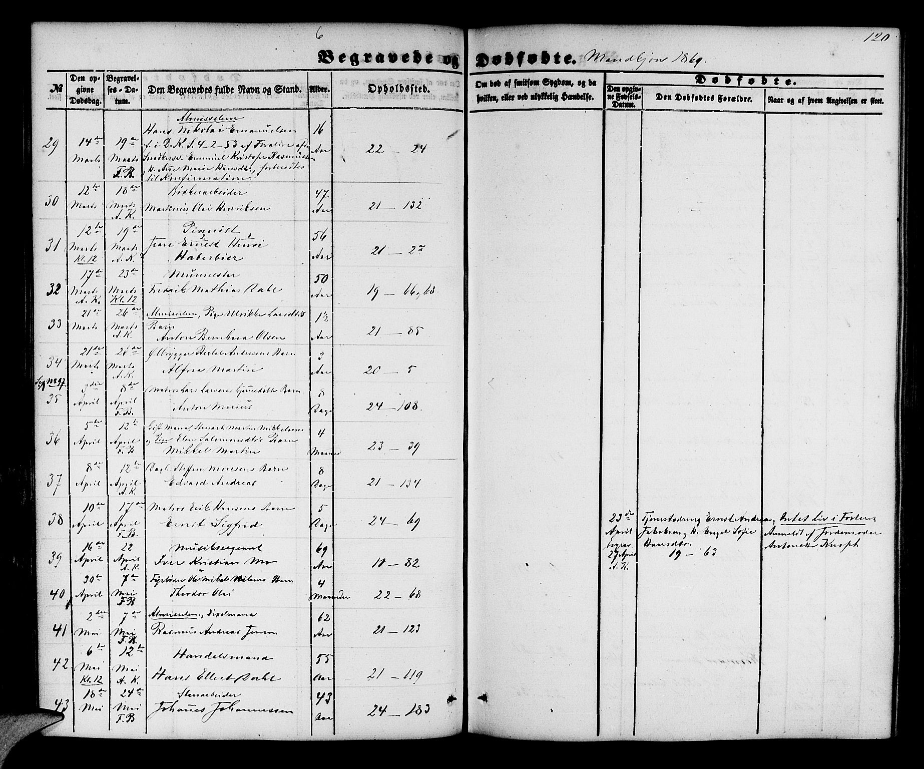 Korskirken sokneprestembete, AV/SAB-A-76101/H/Hab: Klokkerbok nr. E 2, 1851-1871, s. 120