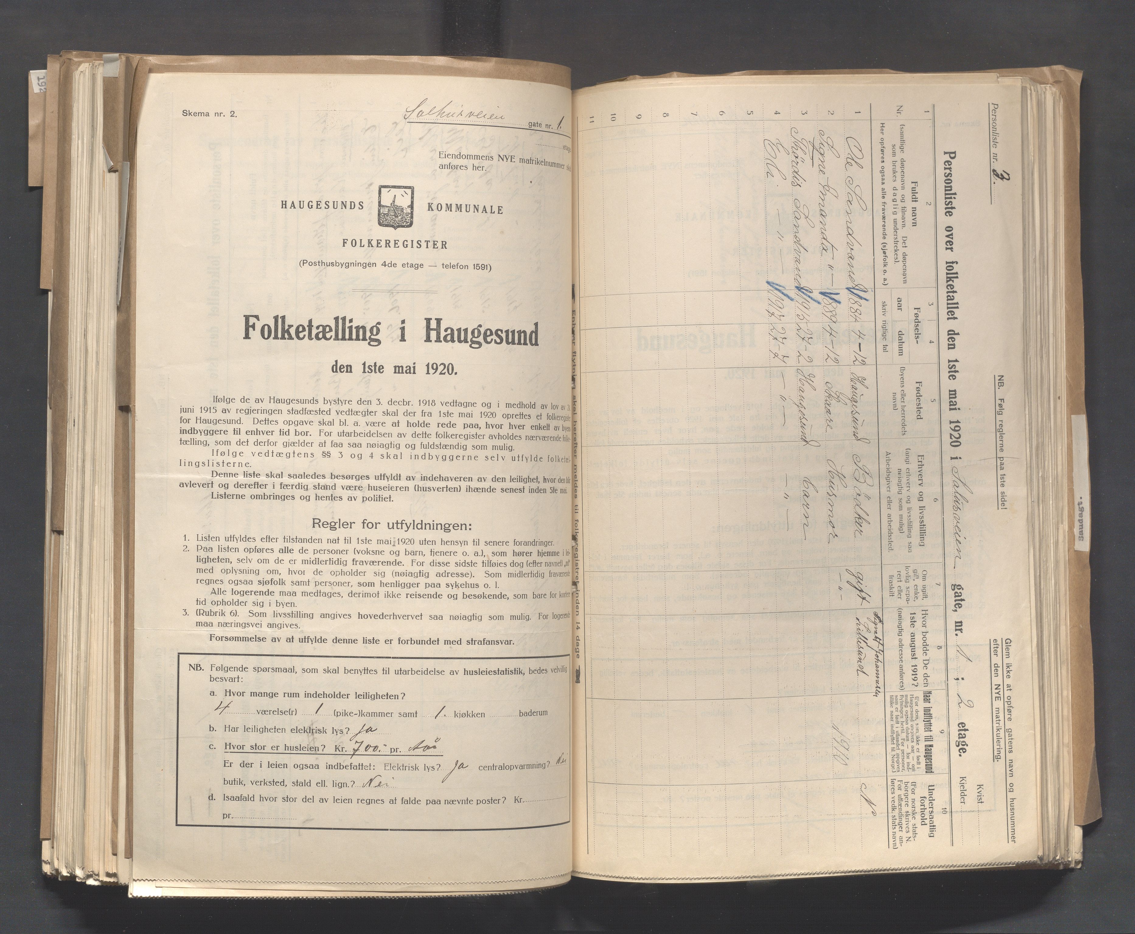 IKAR, Kommunal folketelling 1.5.1920 for Haugesund, 1920, s. 3253