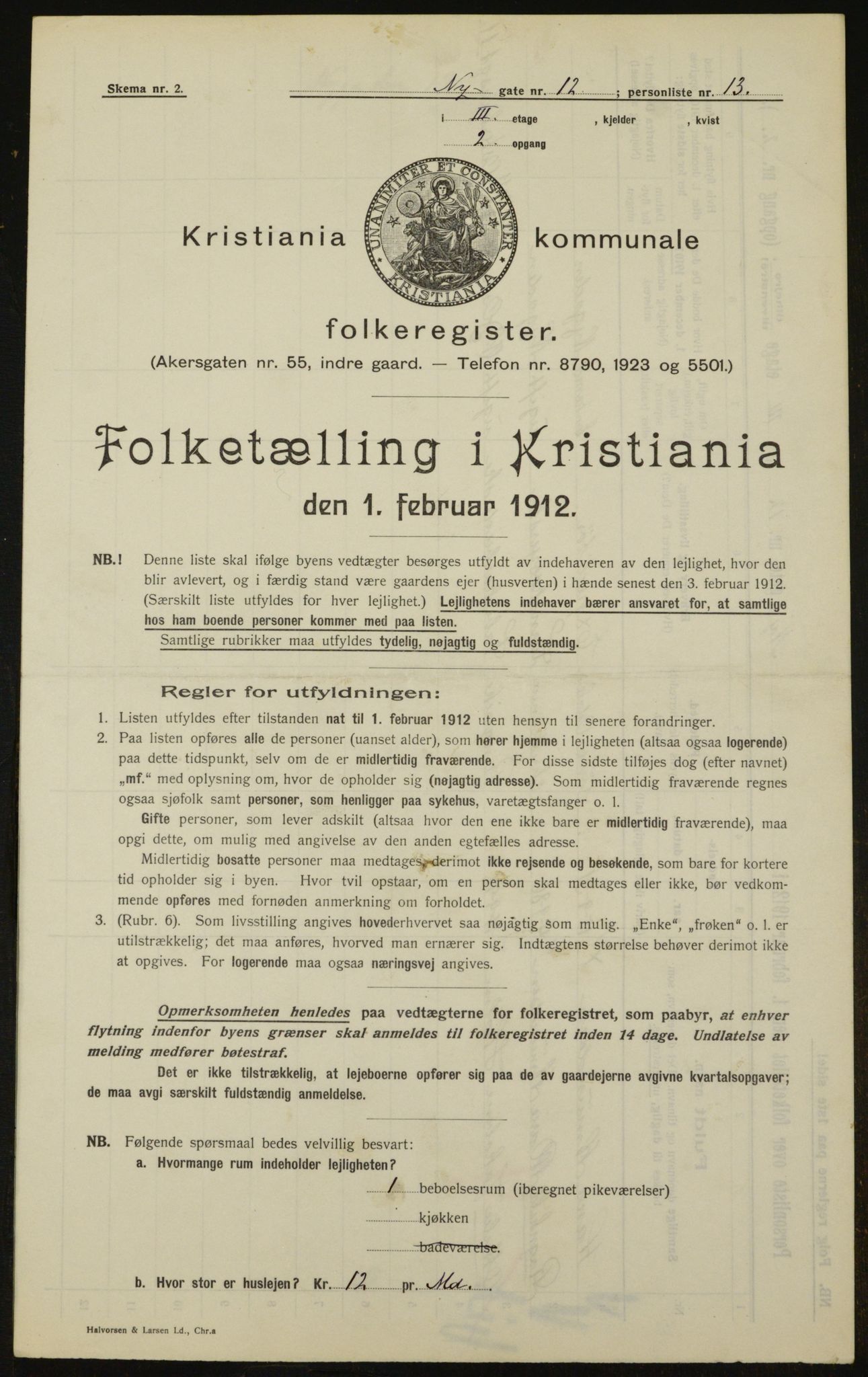 OBA, Kommunal folketelling 1.2.1912 for Kristiania, 1912, s. 74687