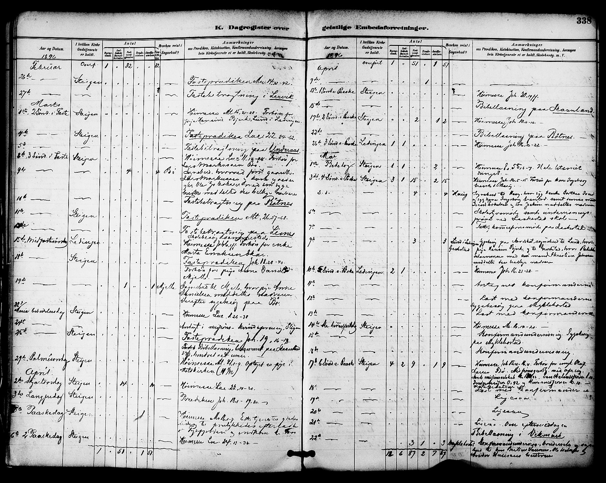 Ministerialprotokoller, klokkerbøker og fødselsregistre - Nordland, AV/SAT-A-1459/855/L0803: Ministerialbok nr. 855A11, 1887-1905, s. 338