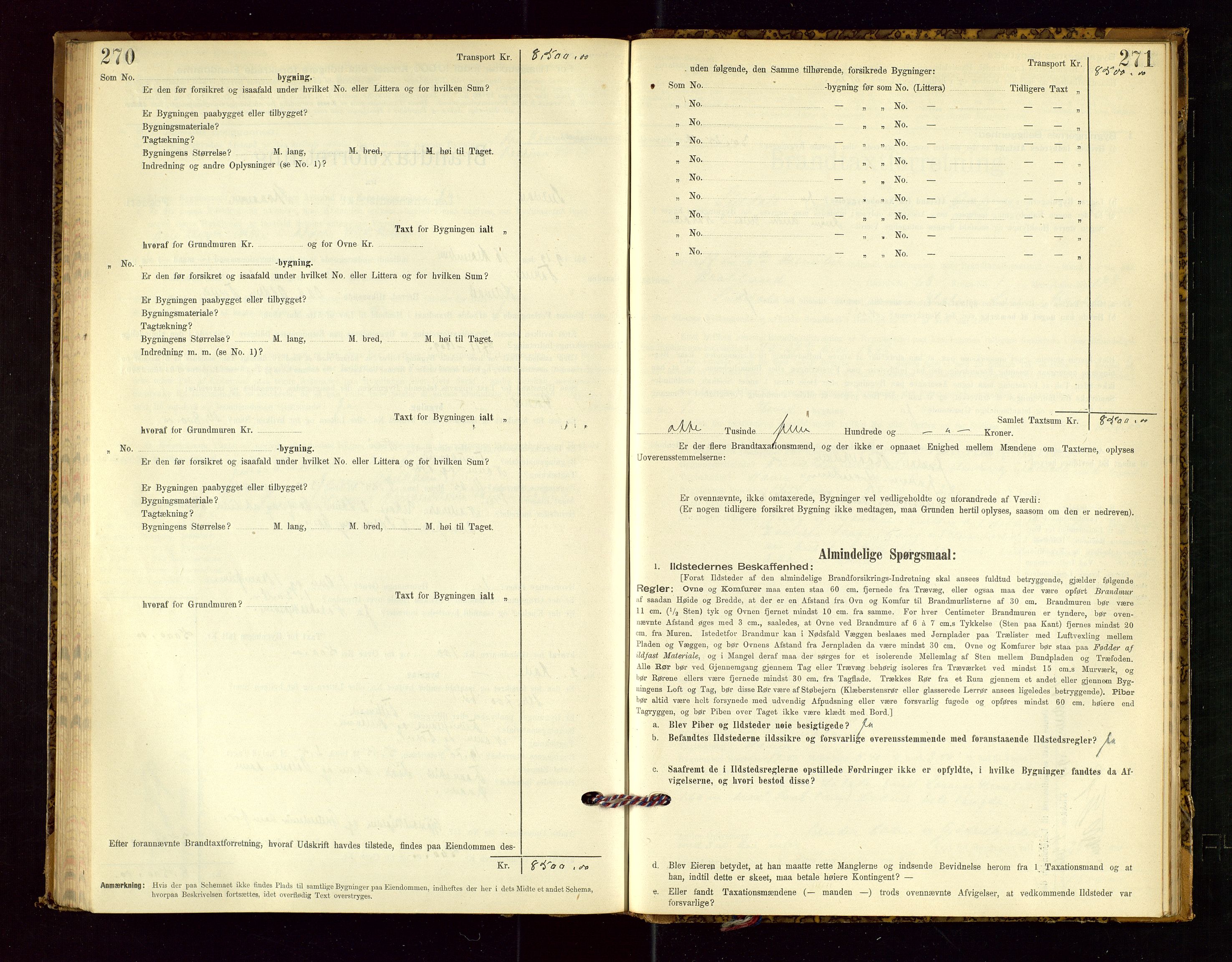 Suldal lensmannskontor, SAST/A-100419/Gob/L0001: "Brandtaxationsprotokol", 1894-1923, s. 270-271