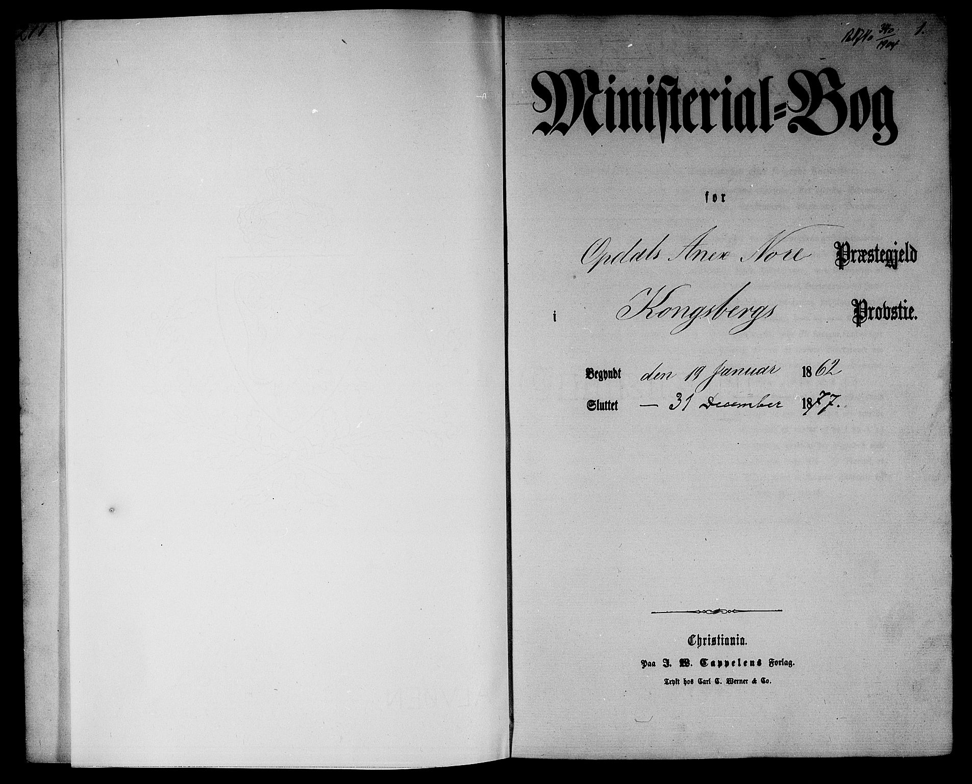 Nore kirkebøker, SAKO/A-238/G/Gb/L0001: Klokkerbok nr. II 1, 1862-1877