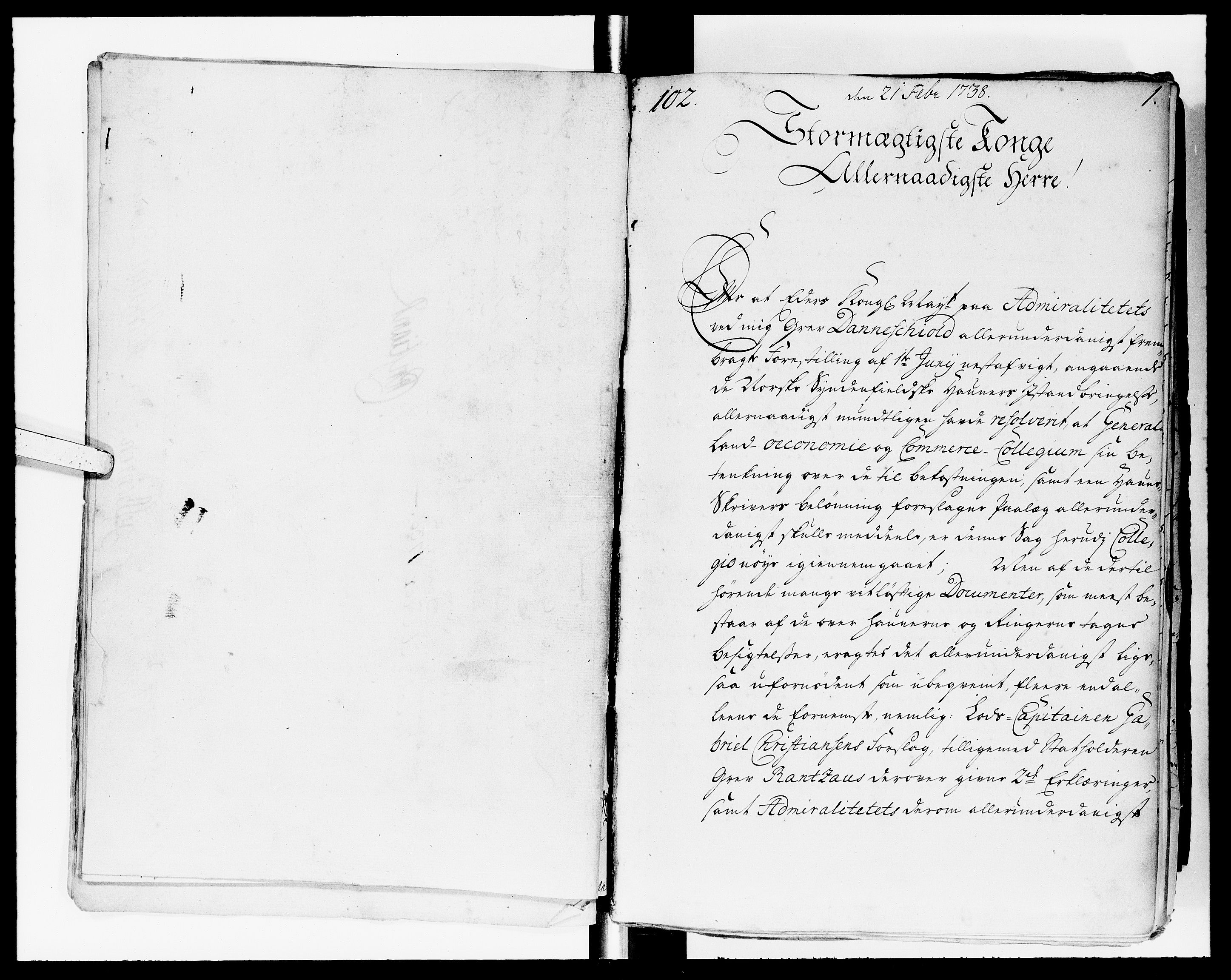 Kommercekollegiet, Dansk-Norske Sekretariat (1736-1771) / Kommercedeputationen (1771-1773), DRA/A-0002/-/002: Forestillinger, 1738-1740