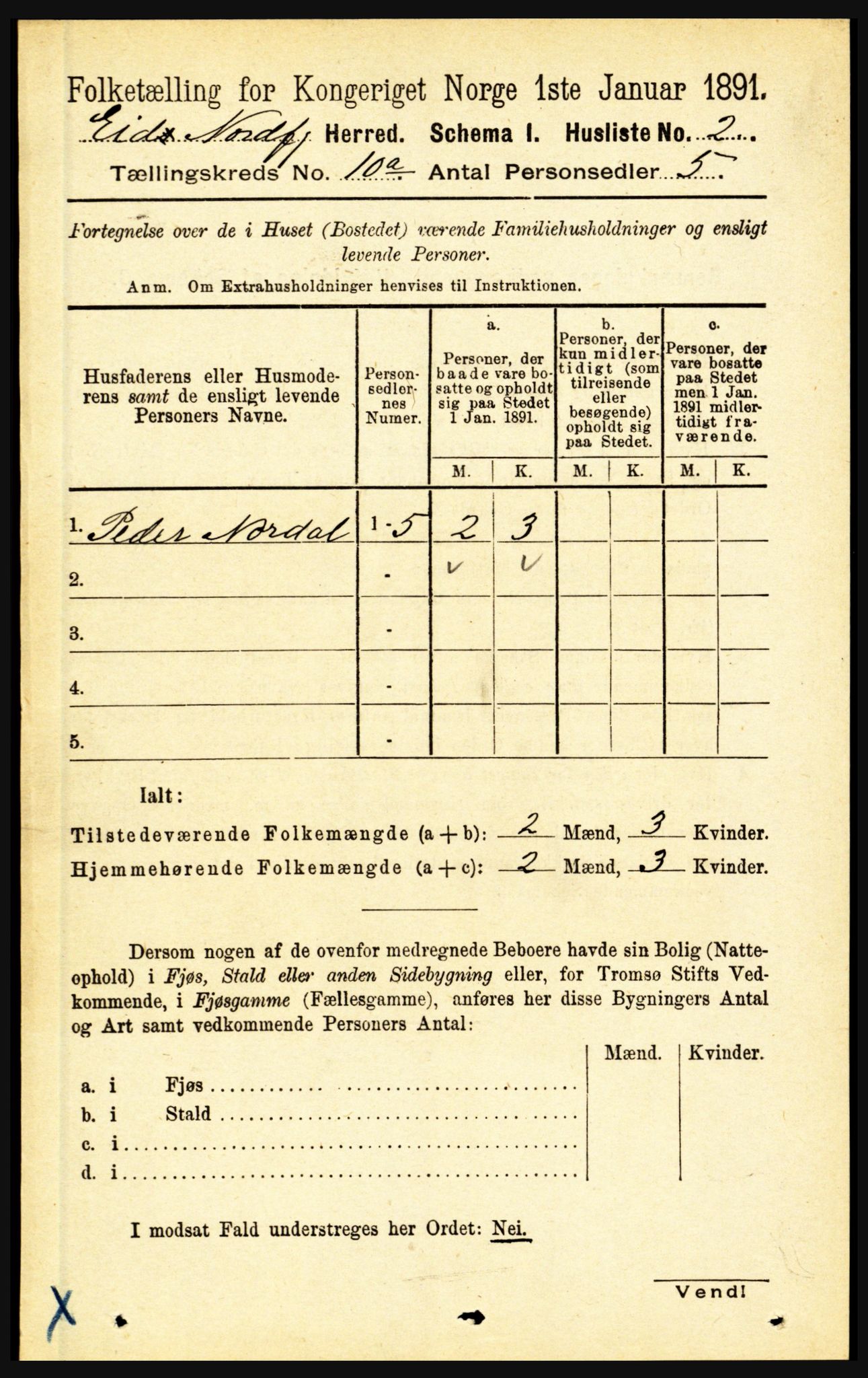 RA, Folketelling 1891 for 1443 Eid herred, 1891, s. 2735