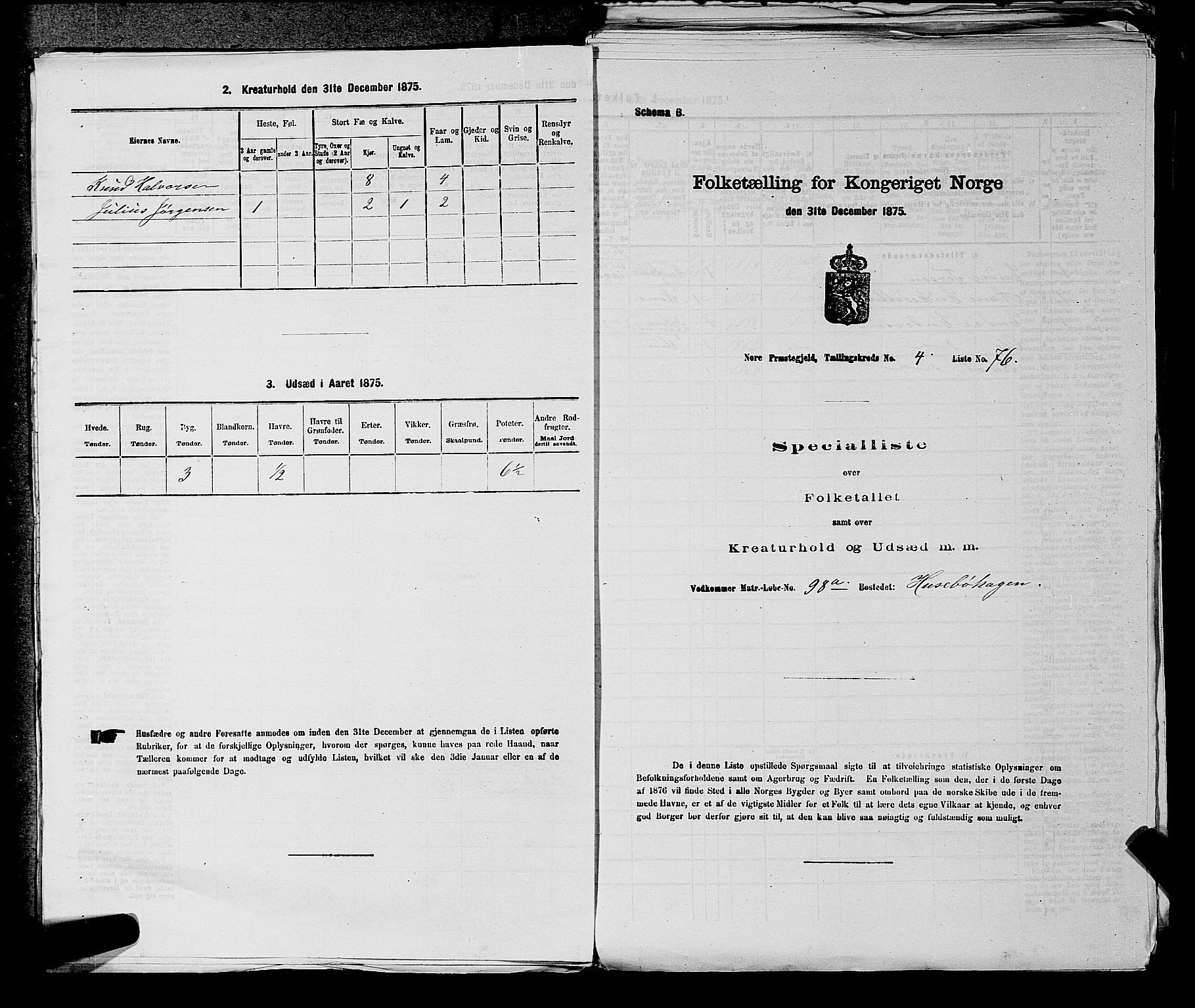 SAKO, Folketelling 1875 for 0633P Nore prestegjeld, 1875, s. 466