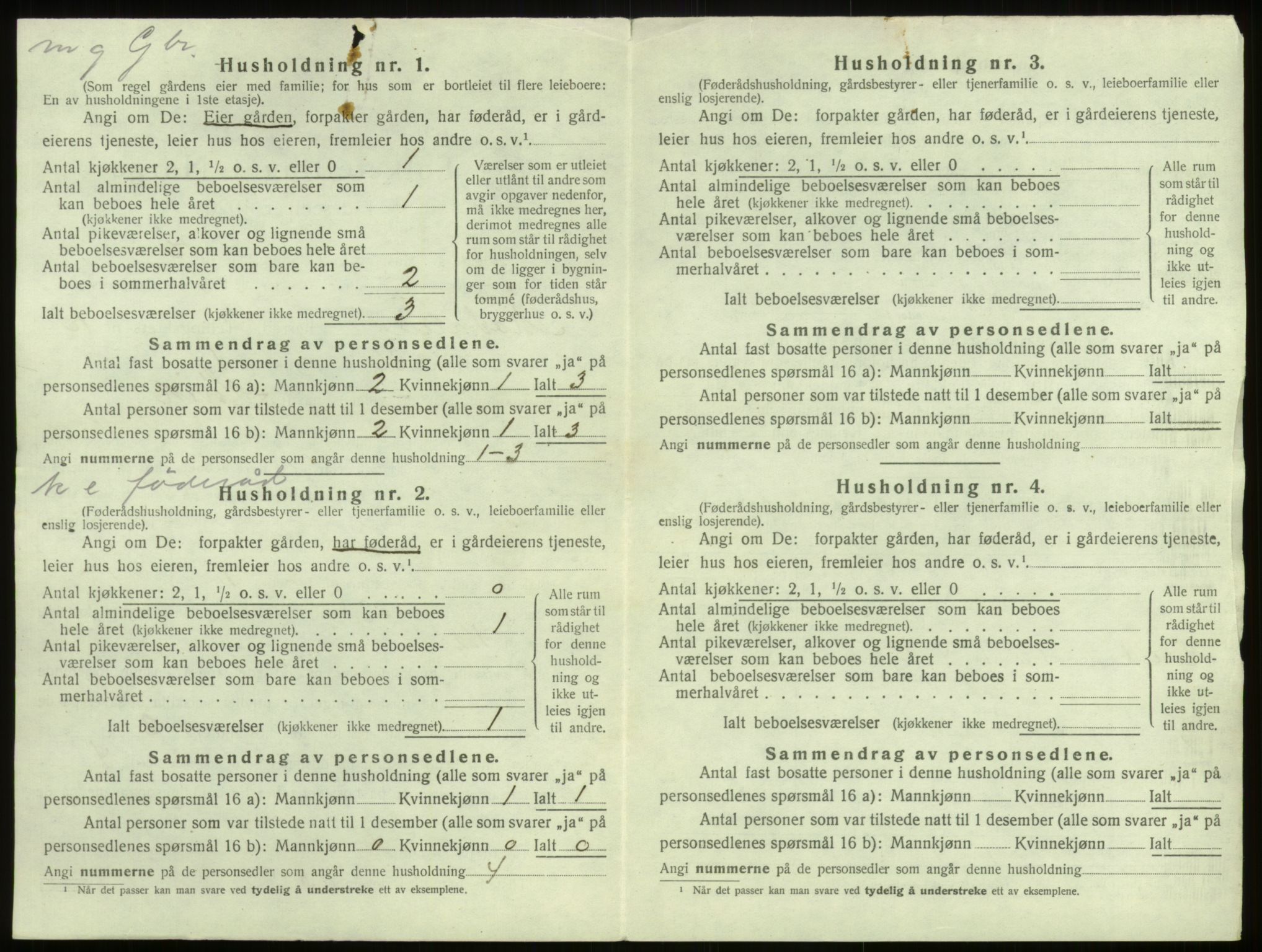 SAB, Folketelling 1920 for 1252 Modalen herred, 1920, s. 261