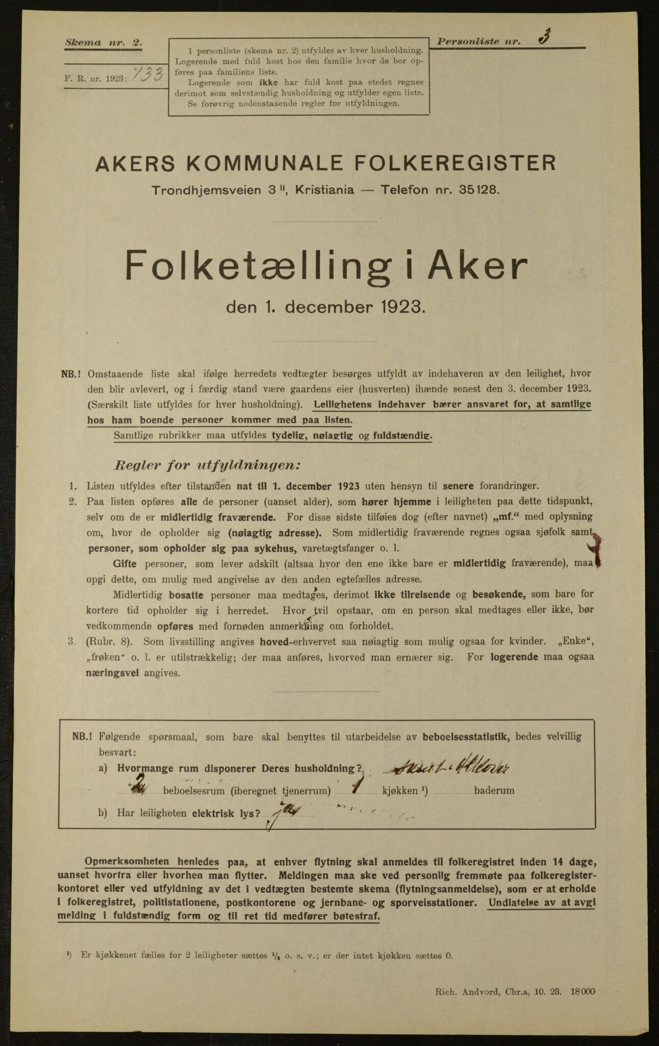 , Kommunal folketelling 1.12.1923 for Aker, 1923, s. 757