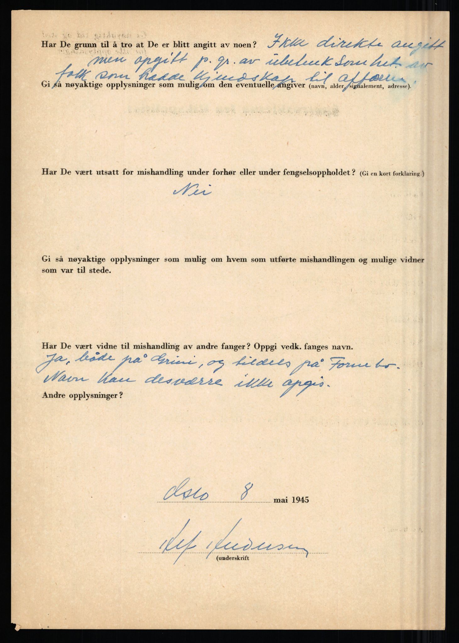 Rikspolitisjefen, AV/RA-S-1560/L/L0001: Abelseth, Rudolf - Berentsen, Odd, 1940-1945, s. 280