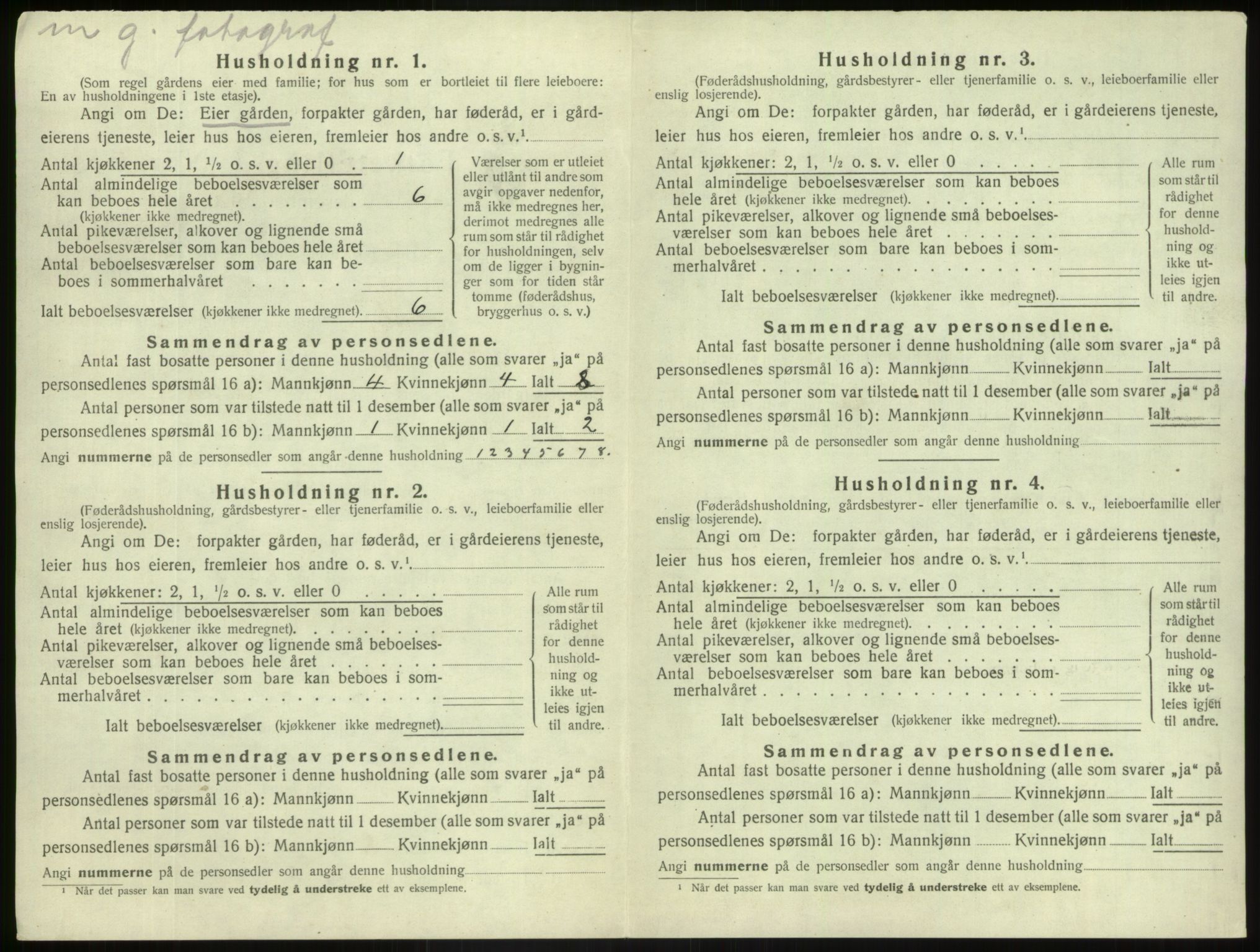 SAB, Folketelling 1920 for 1426 Luster herred, 1920, s. 910