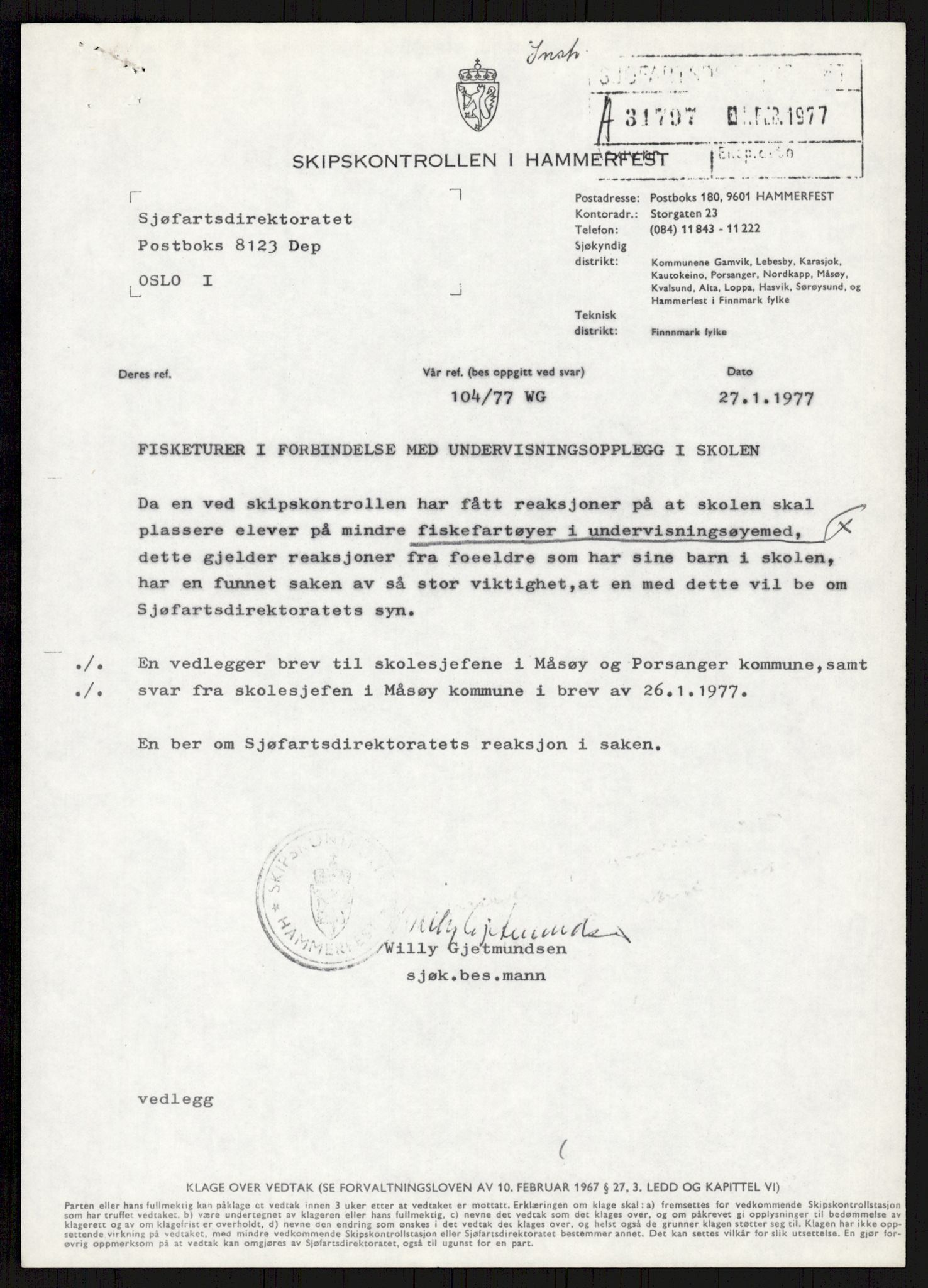 Sjøfartsdirektoratet med forløpere, generelt arkiv, AV/RA-S-1407/D/Du/Duc/L0641/0004: Skipskontrollen - Forskrifter    / Utleiebåter (2 mapper), 1977-1989, s. 117