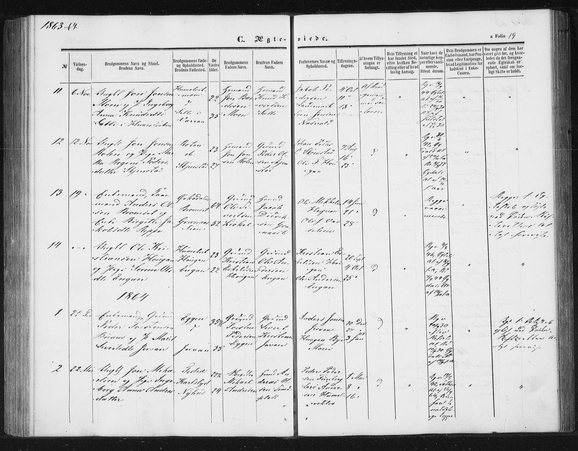 Ministerialprotokoller, klokkerbøker og fødselsregistre - Sør-Trøndelag, AV/SAT-A-1456/616/L0408: Ministerialbok nr. 616A05, 1857-1865, s. 19