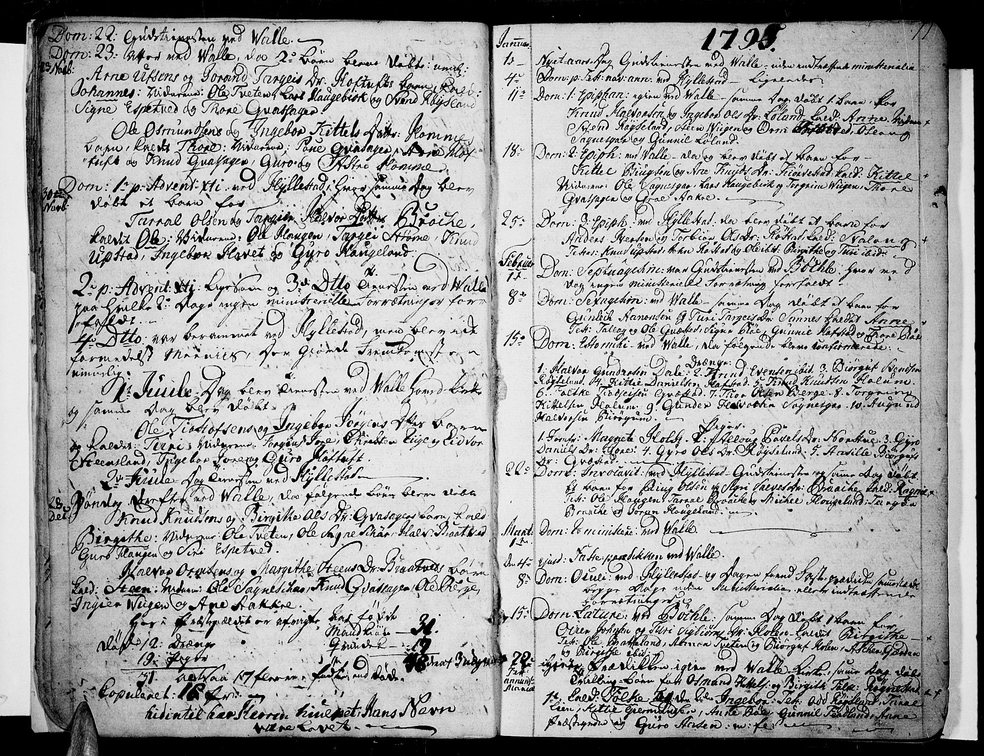Valle sokneprestkontor, AV/SAK-1111-0044/F/Fa/Fac/L0004: Ministerialbok nr. A 4, 1790-1816, s. 11