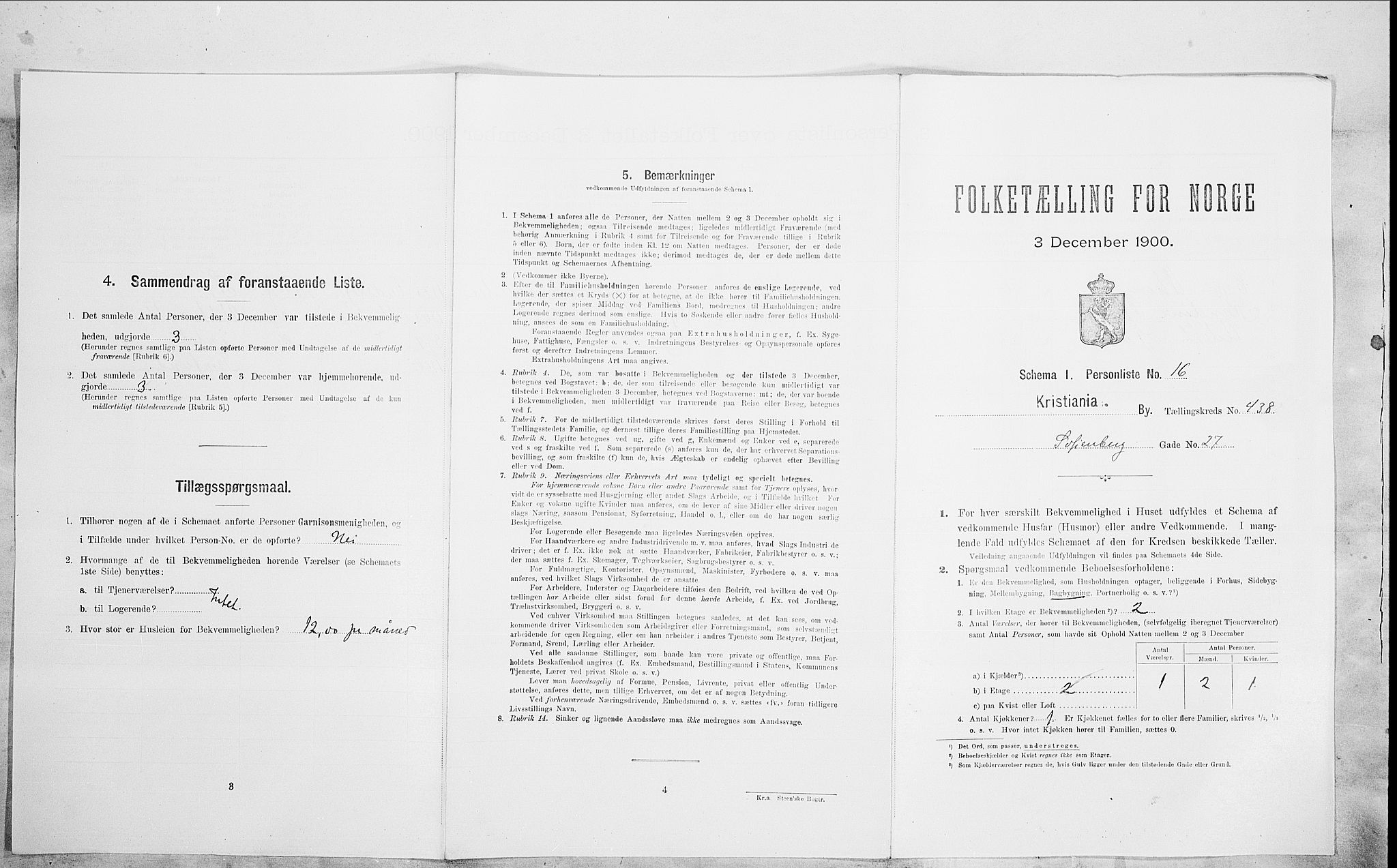 SAO, Folketelling 1900 for 0301 Kristiania kjøpstad, 1900, s. 87631