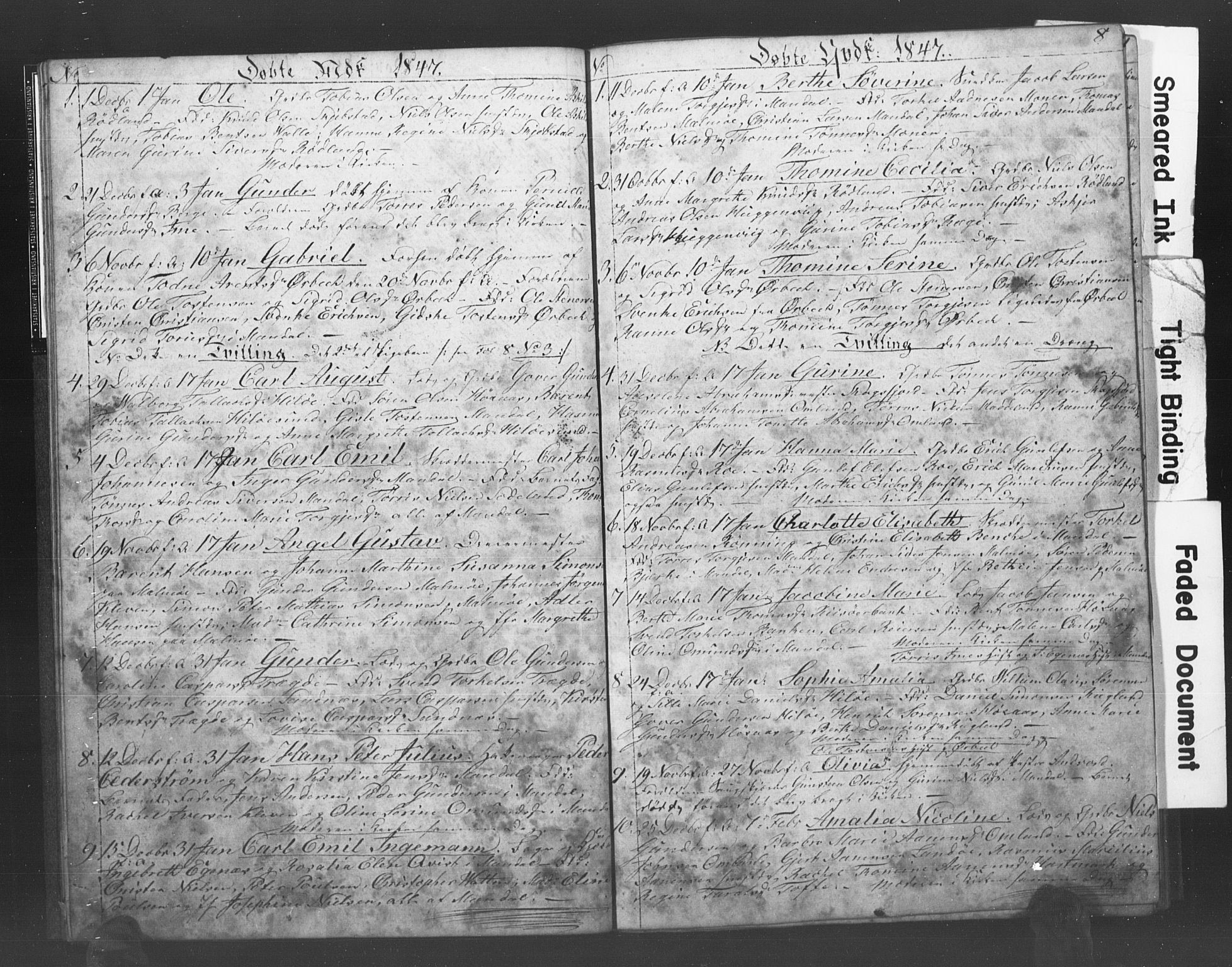 Mandal sokneprestkontor, AV/SAK-1111-0030/F/Fb/Fba/L0006: Klokkerbok nr. B 1F, 1846-1849, s. 8