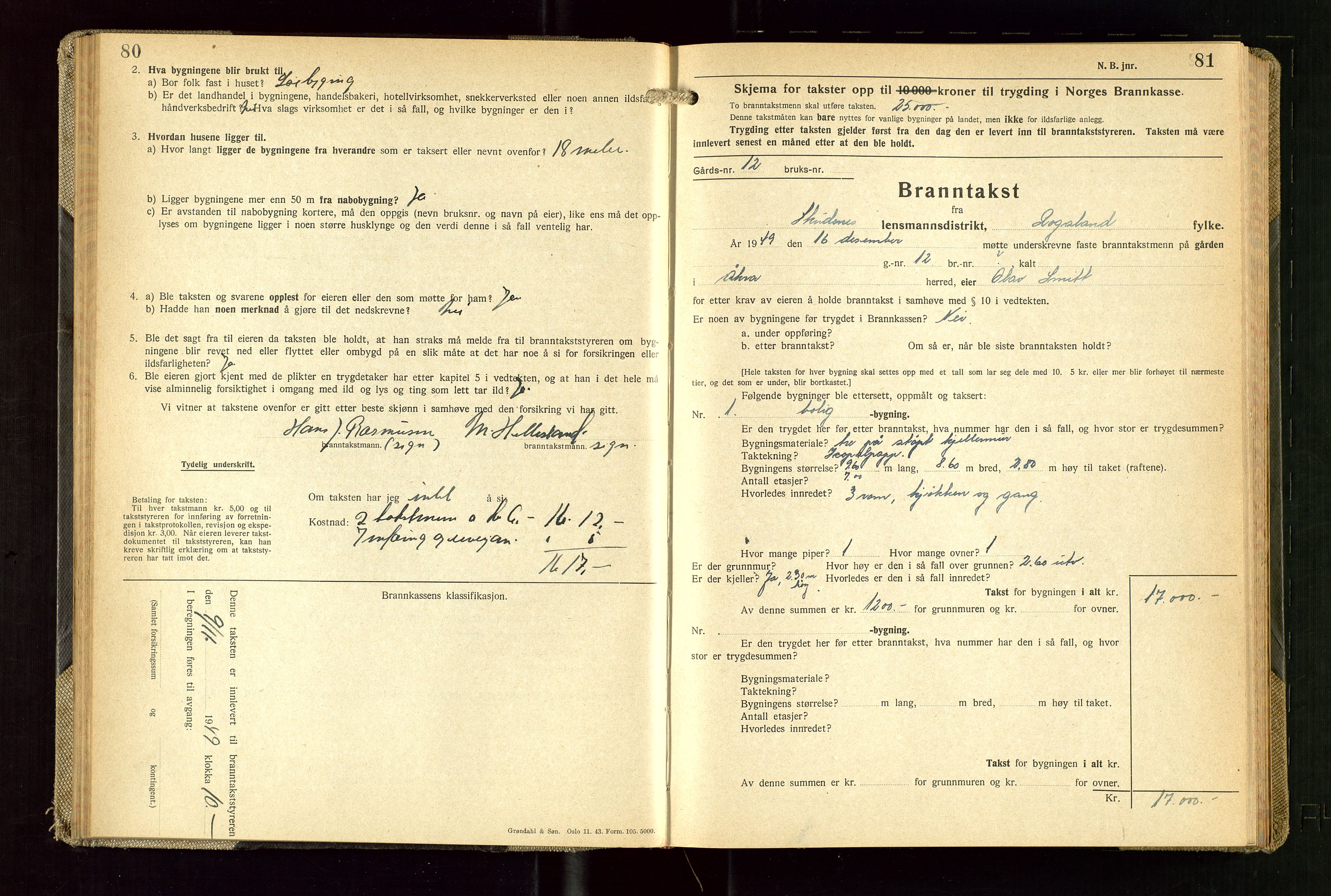 Skudenes lensmannskontor, AV/SAST-A-100444/Gob/L0003: "Brandtakstprotokoll", 1942-1954, s. 80-81